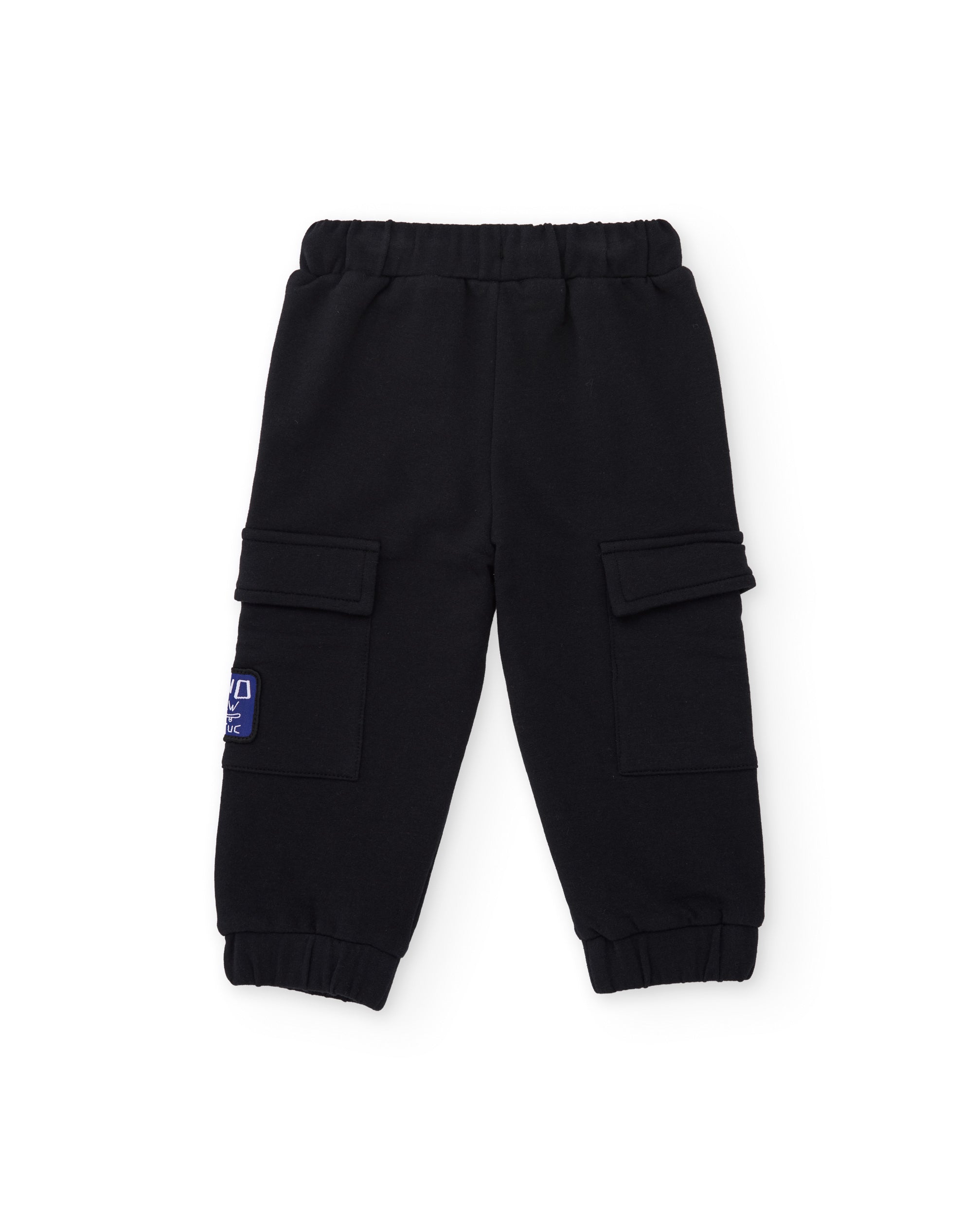 Conjunto de niño de felpa con sudadera de mensaje y pantalón a juego