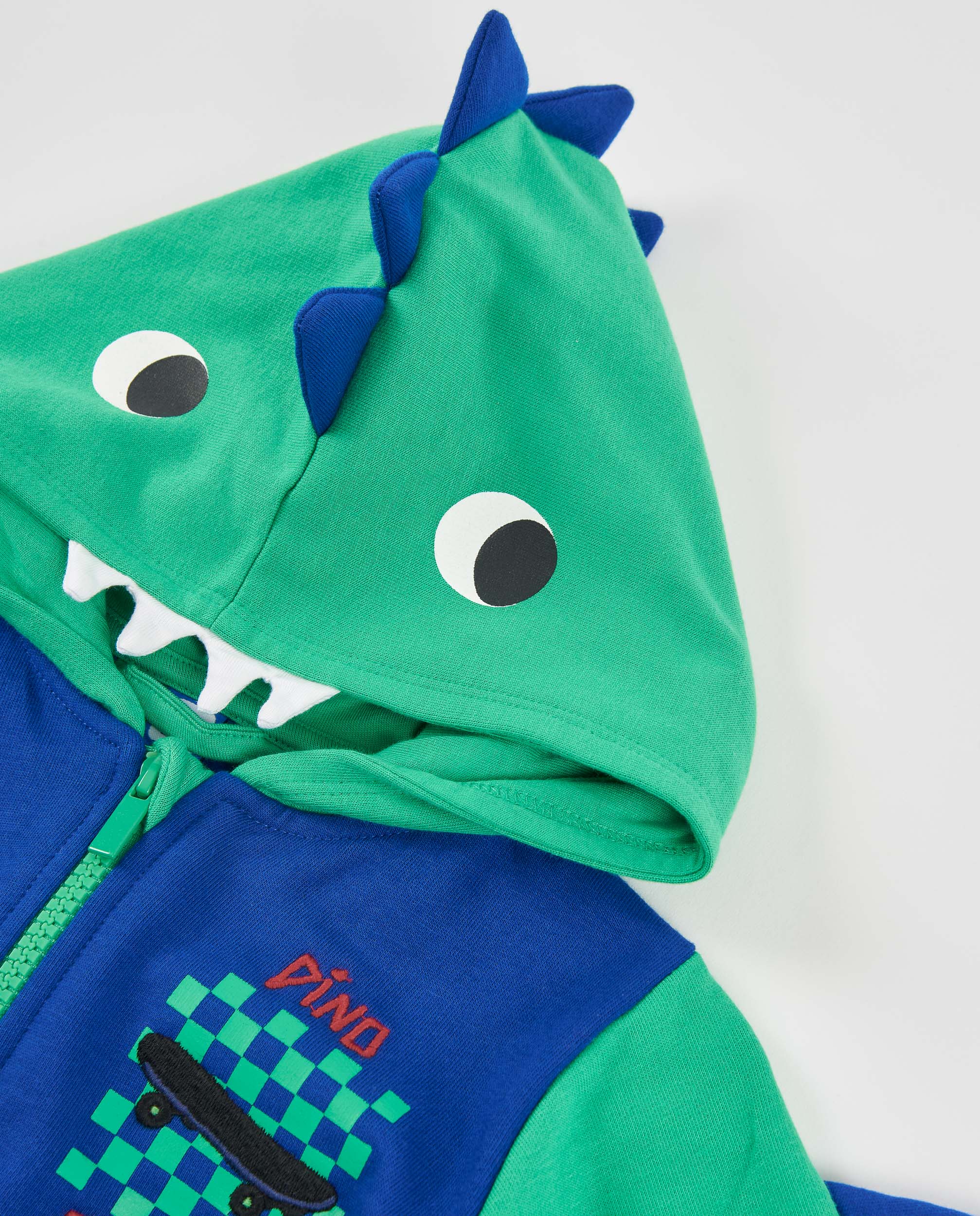 Sudadera de niño de felpa con capucha y diseño de dinosaurio