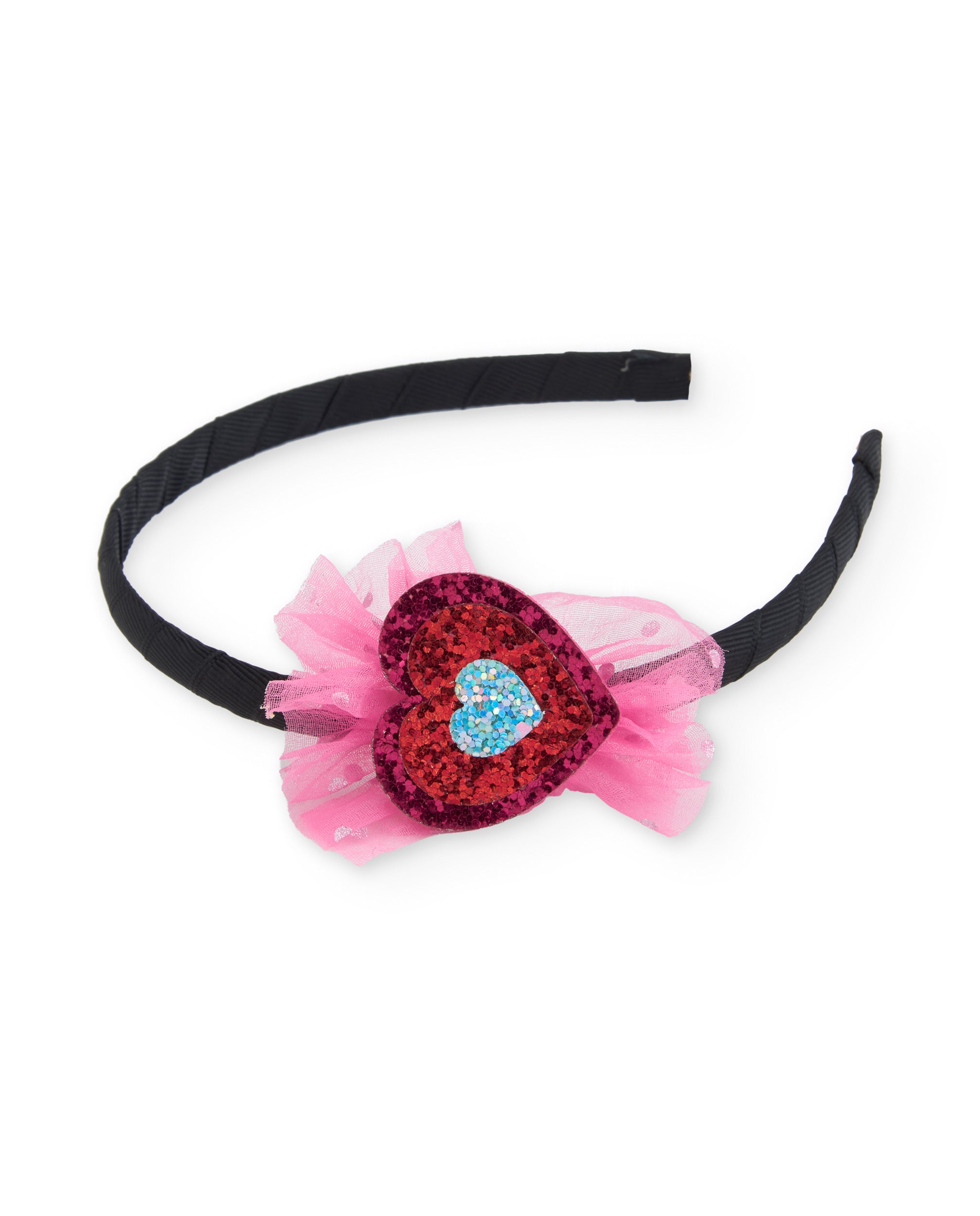 Diadema de niña rígida con adorno de corazón y diseño elegante
