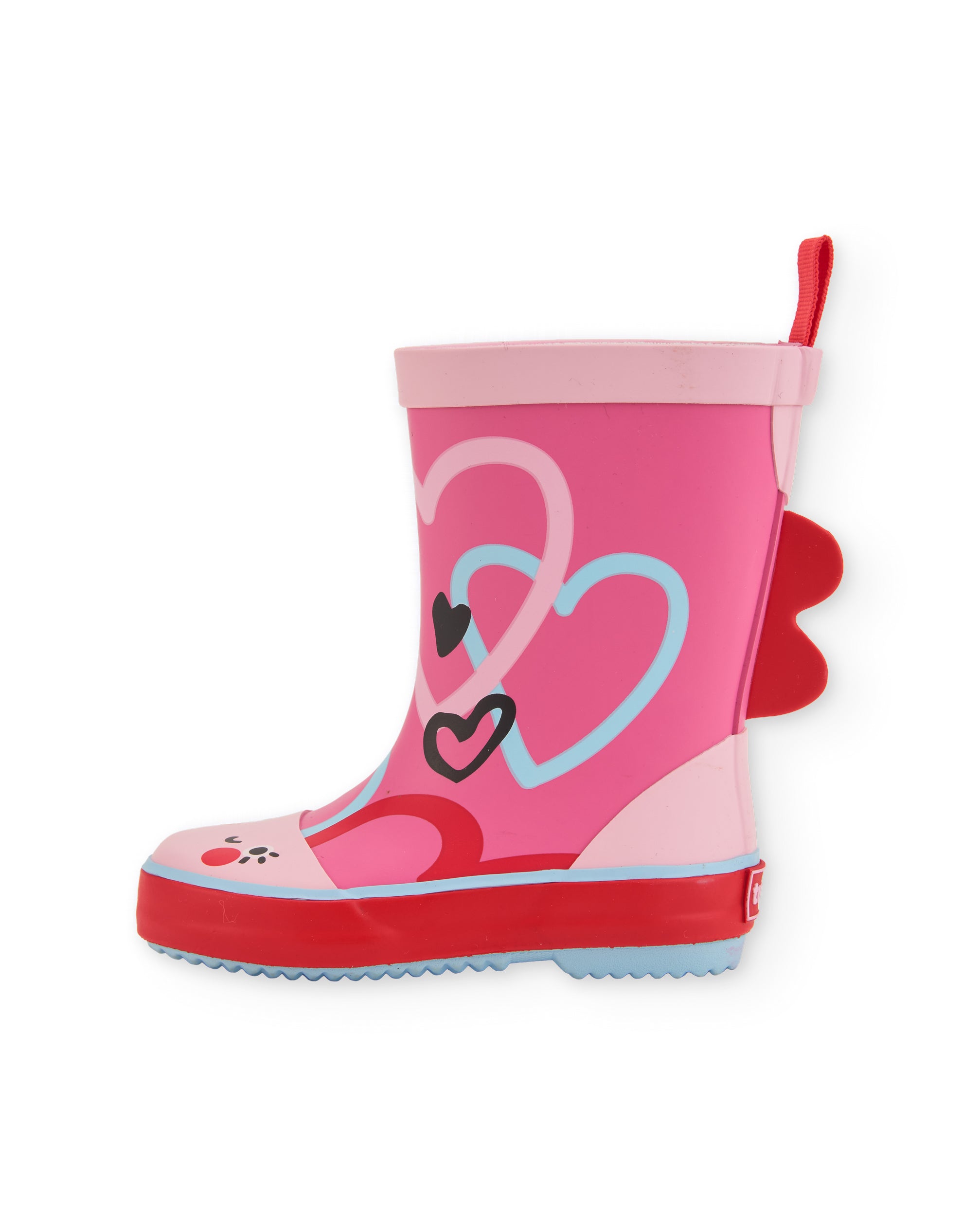 Botas de agua niña diseño corazones suela antideslizante