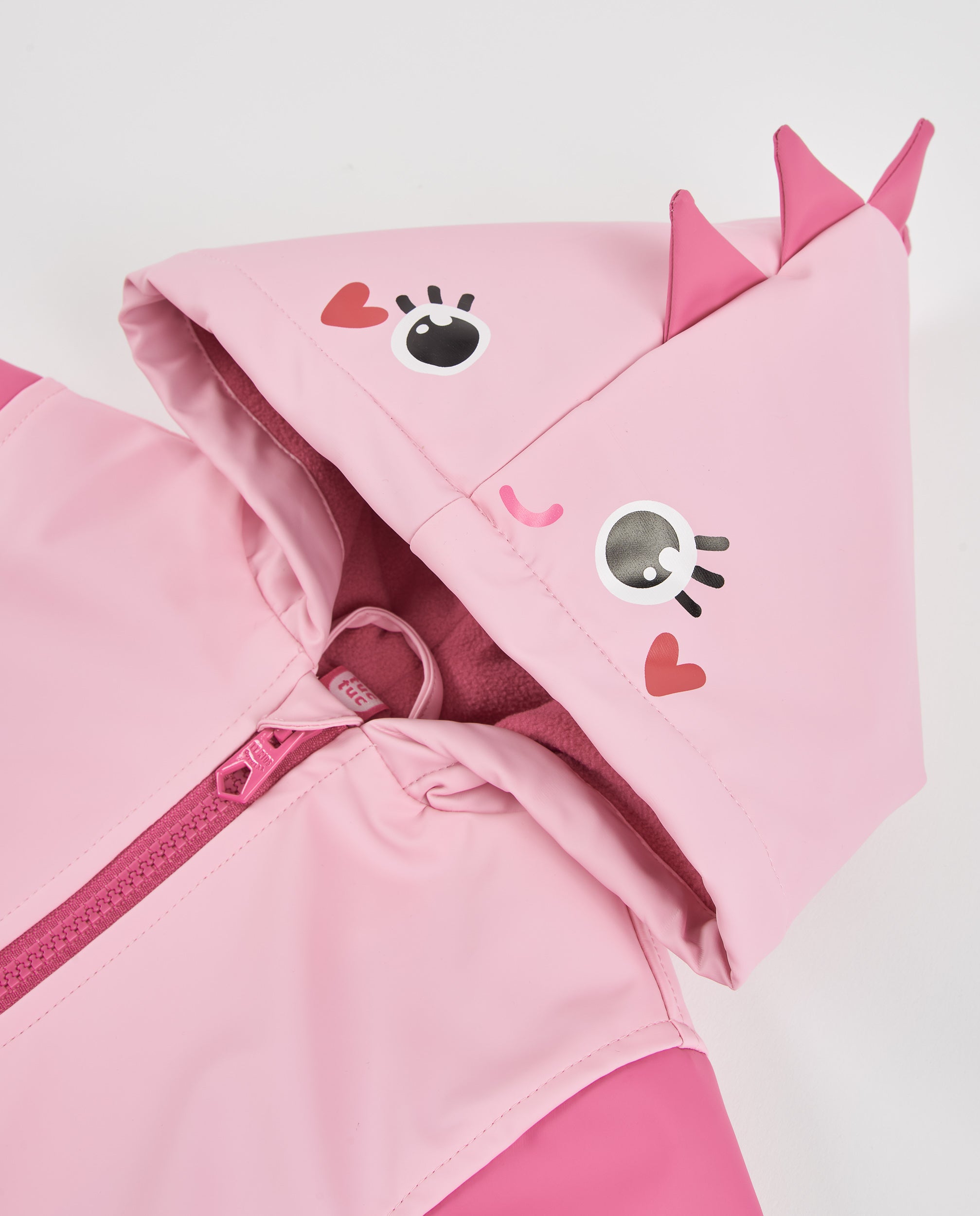 Chubasquero de niña con diseño de dinosaurio y capucha
