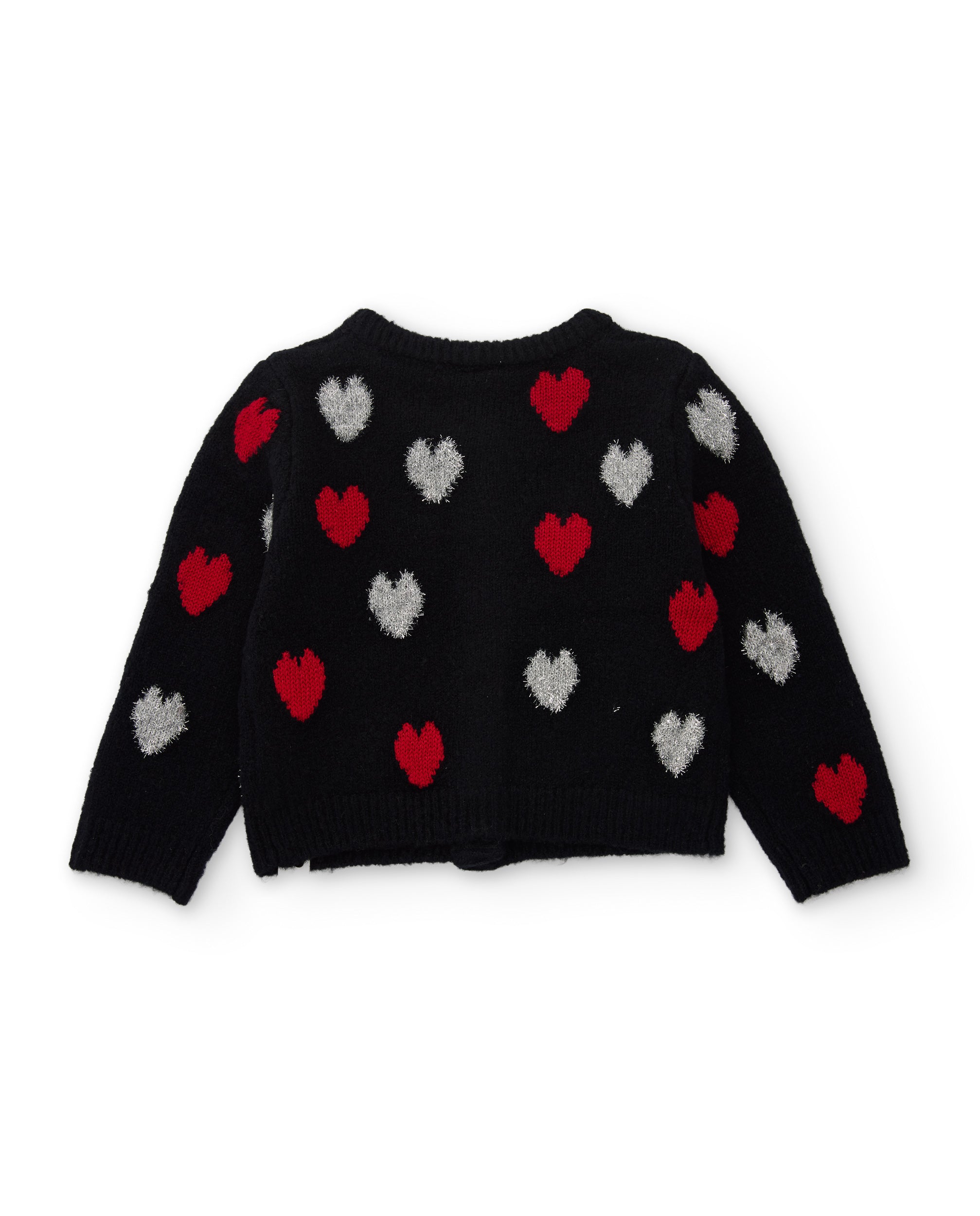 Chaqueta de niña de tricot con corazones y botones