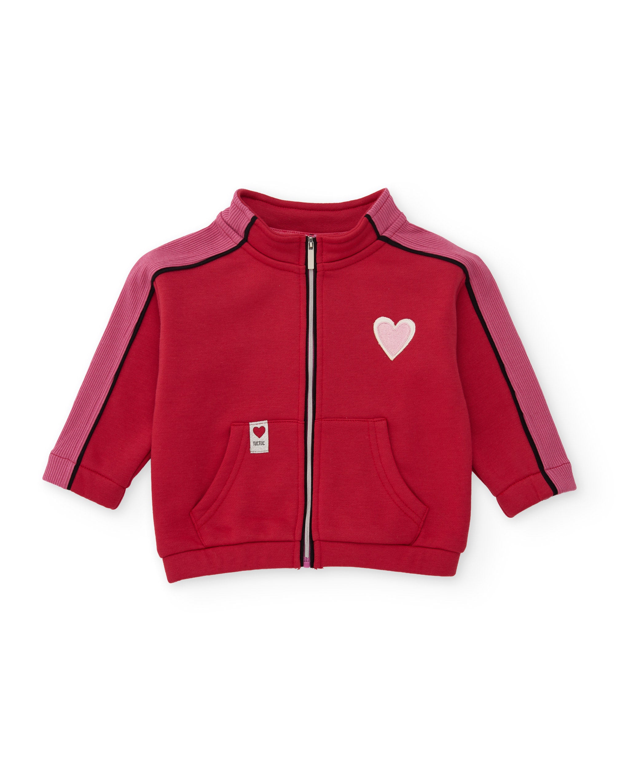 Sudadera de niña de felpa con cremallera y tacto suave