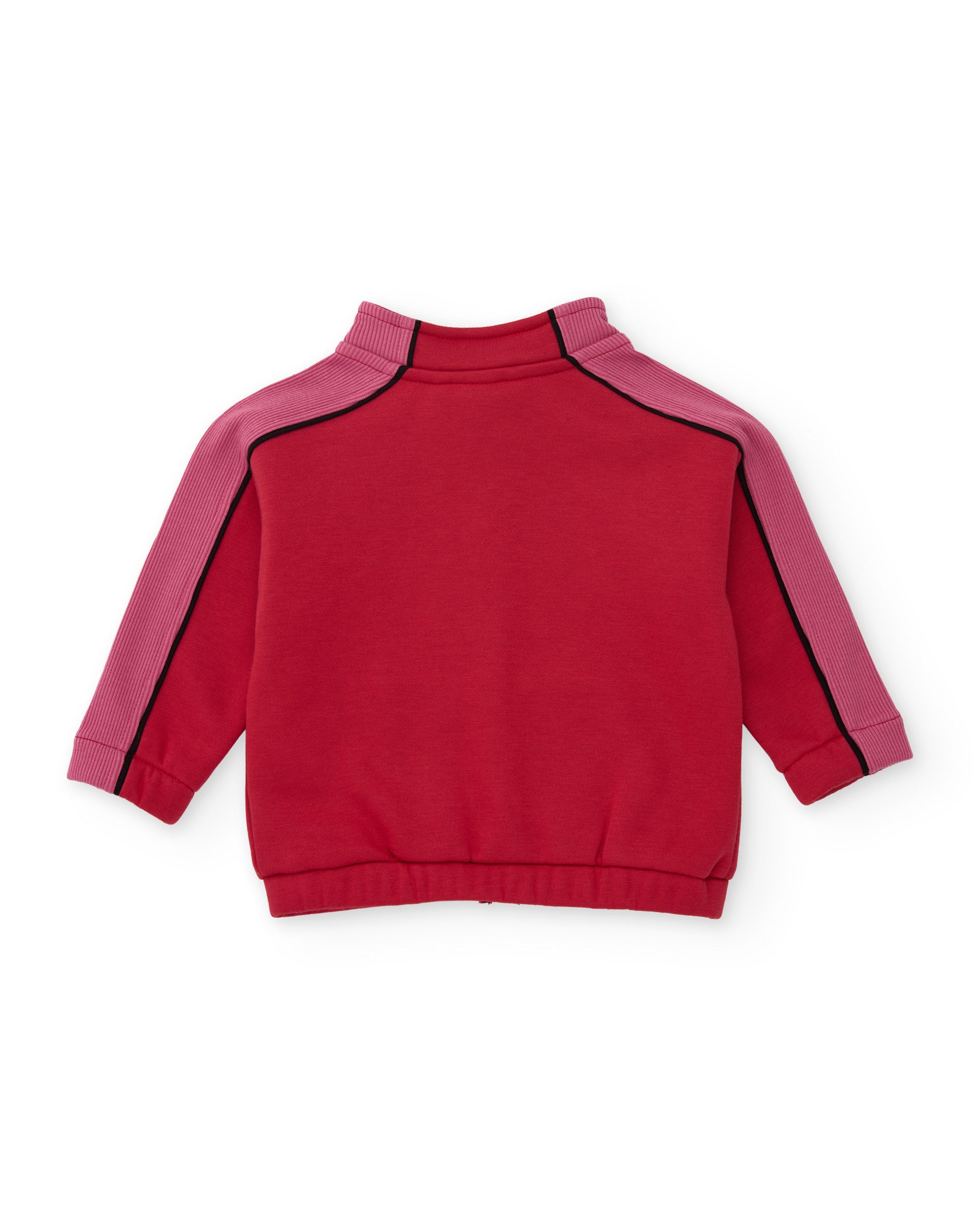 Sudadera de niña de felpa con cremallera y tacto suave