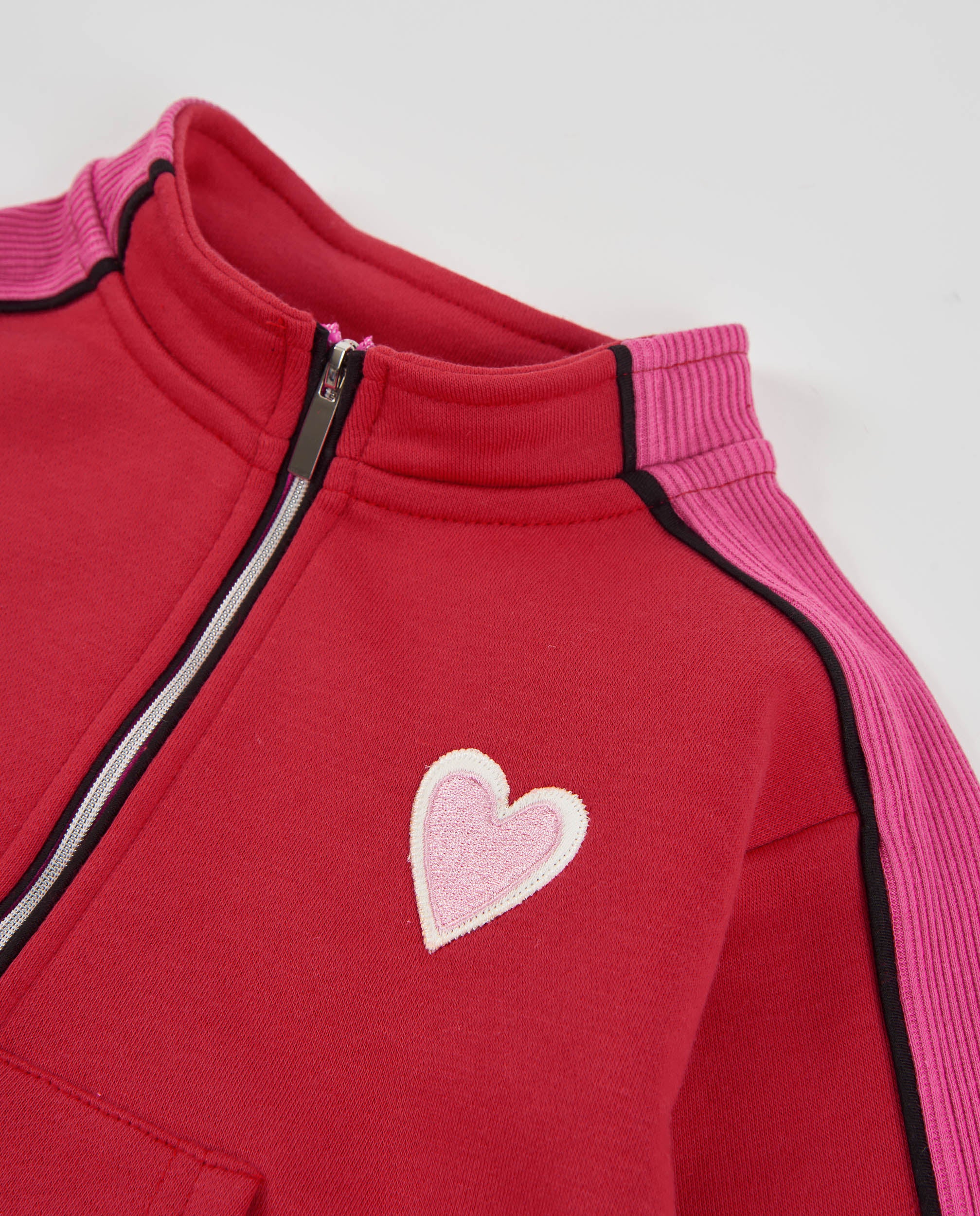 Sudadera de niña de felpa con cremallera y tacto suave