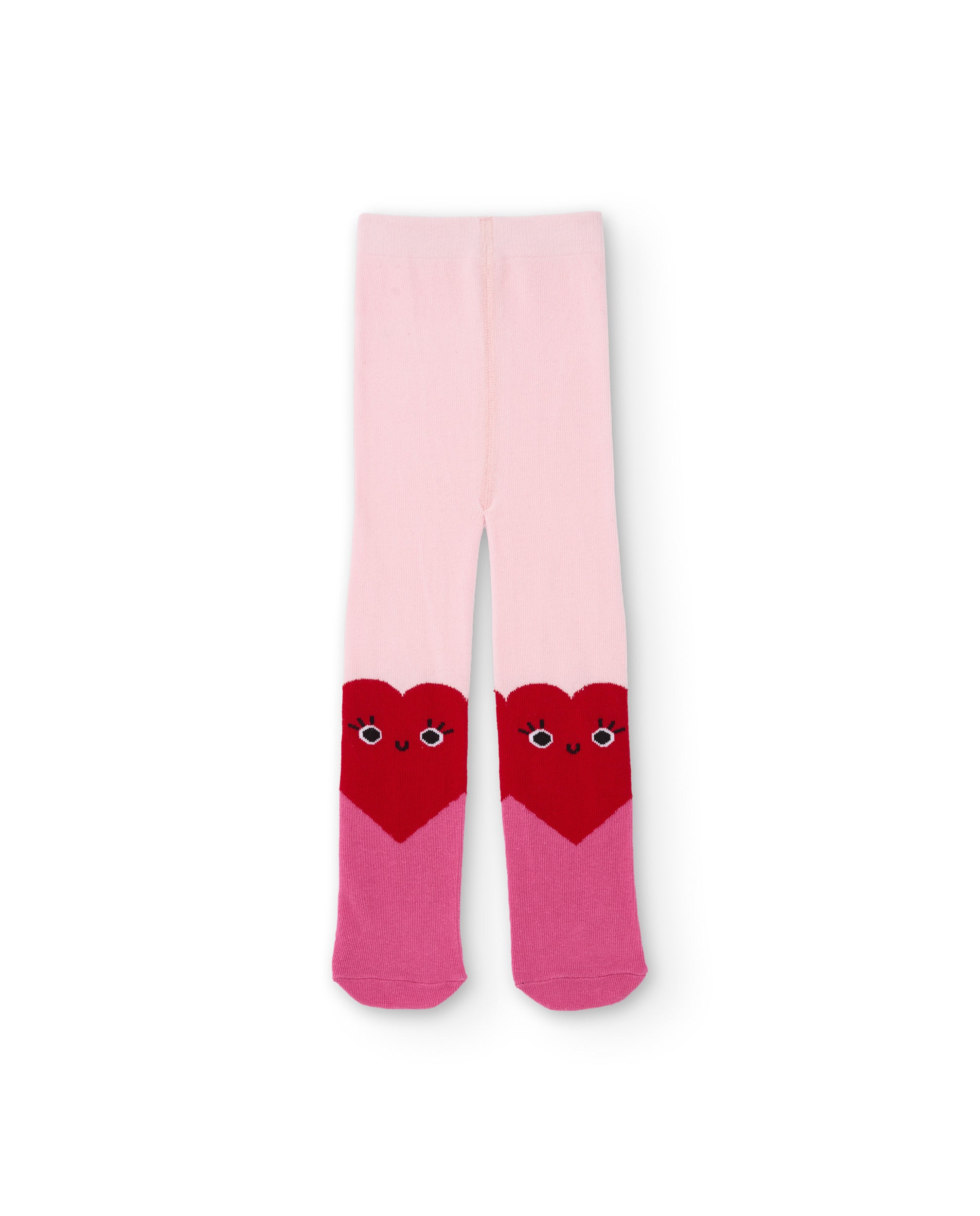 Leotardos de niña de punto con diseño de corazón y tejido elástico
