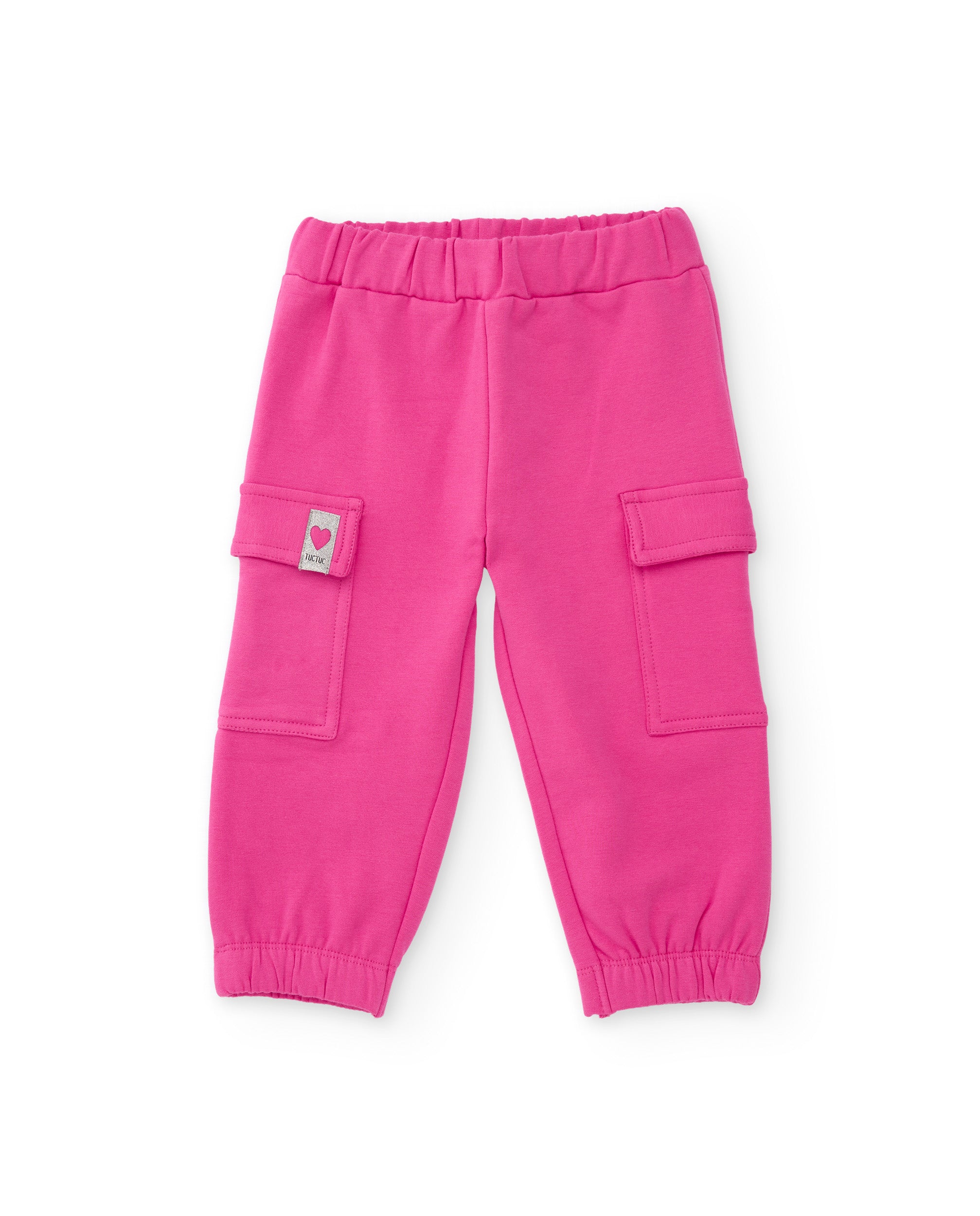 Pantalón de niña de felpa con bolsillos cargo y tacto suave