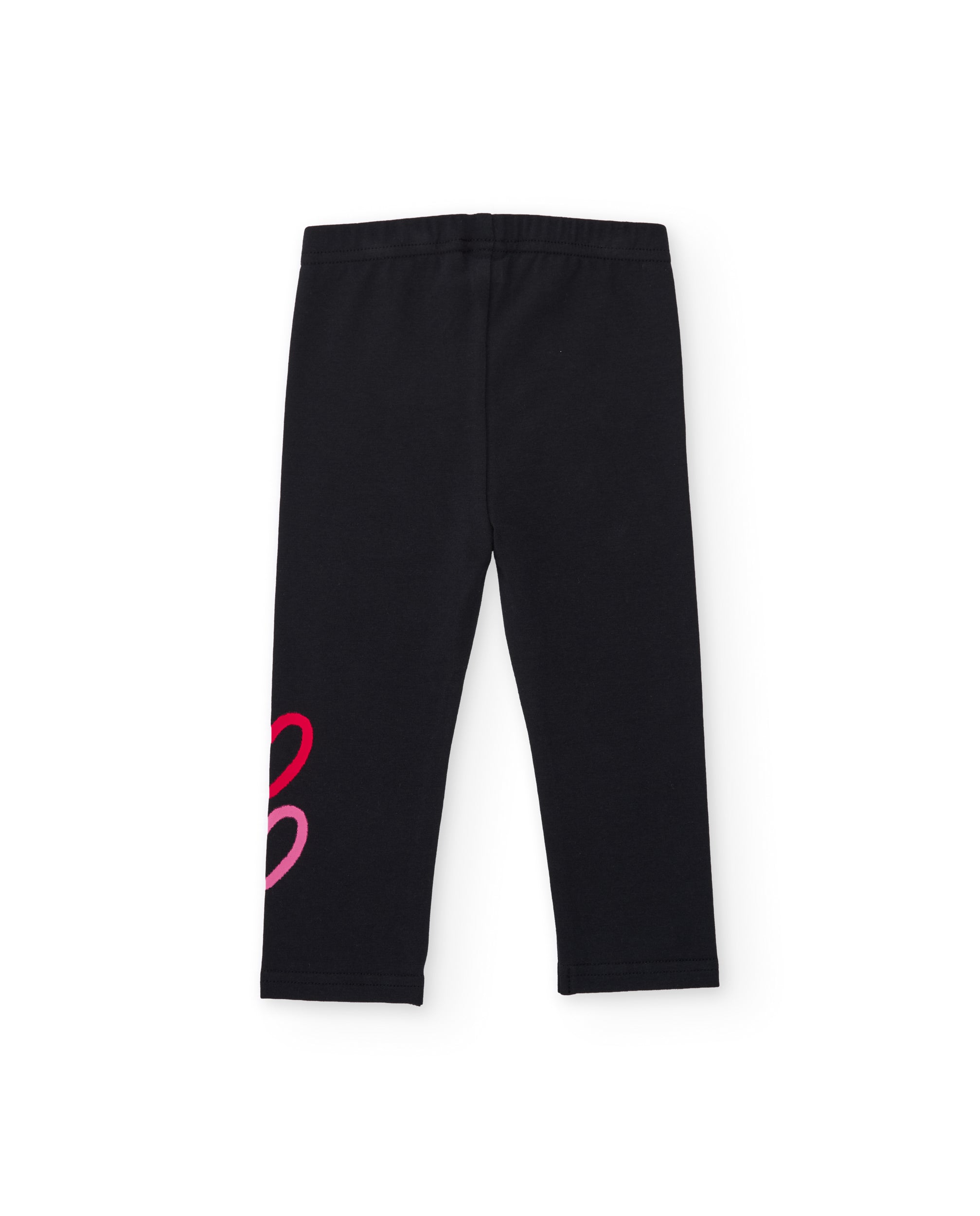 Legging de niña de felpa con estampado de corazón y tejido elástico