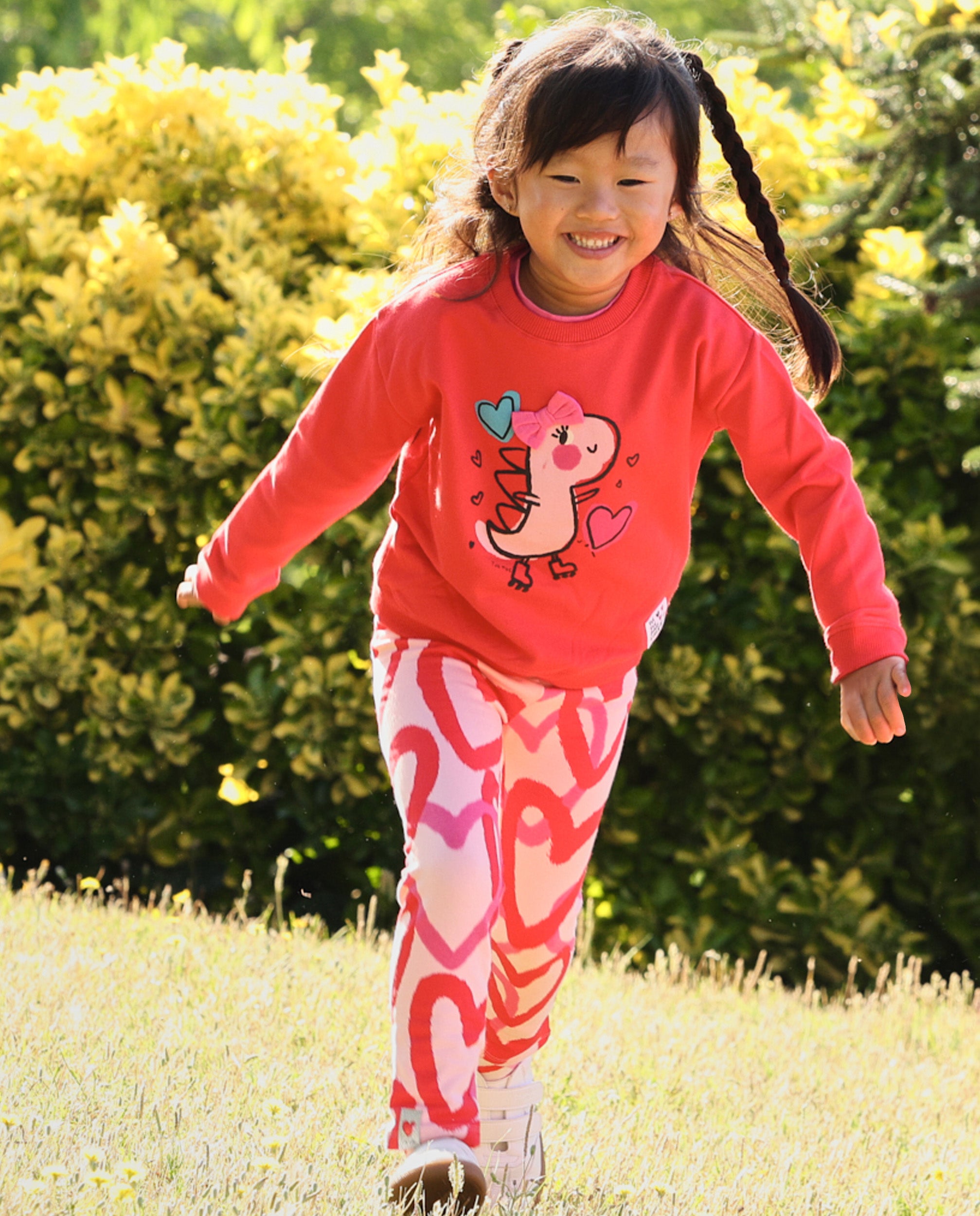 Conjunto de niña de felpa con sudadera de gráfico divertido y leggings a juego