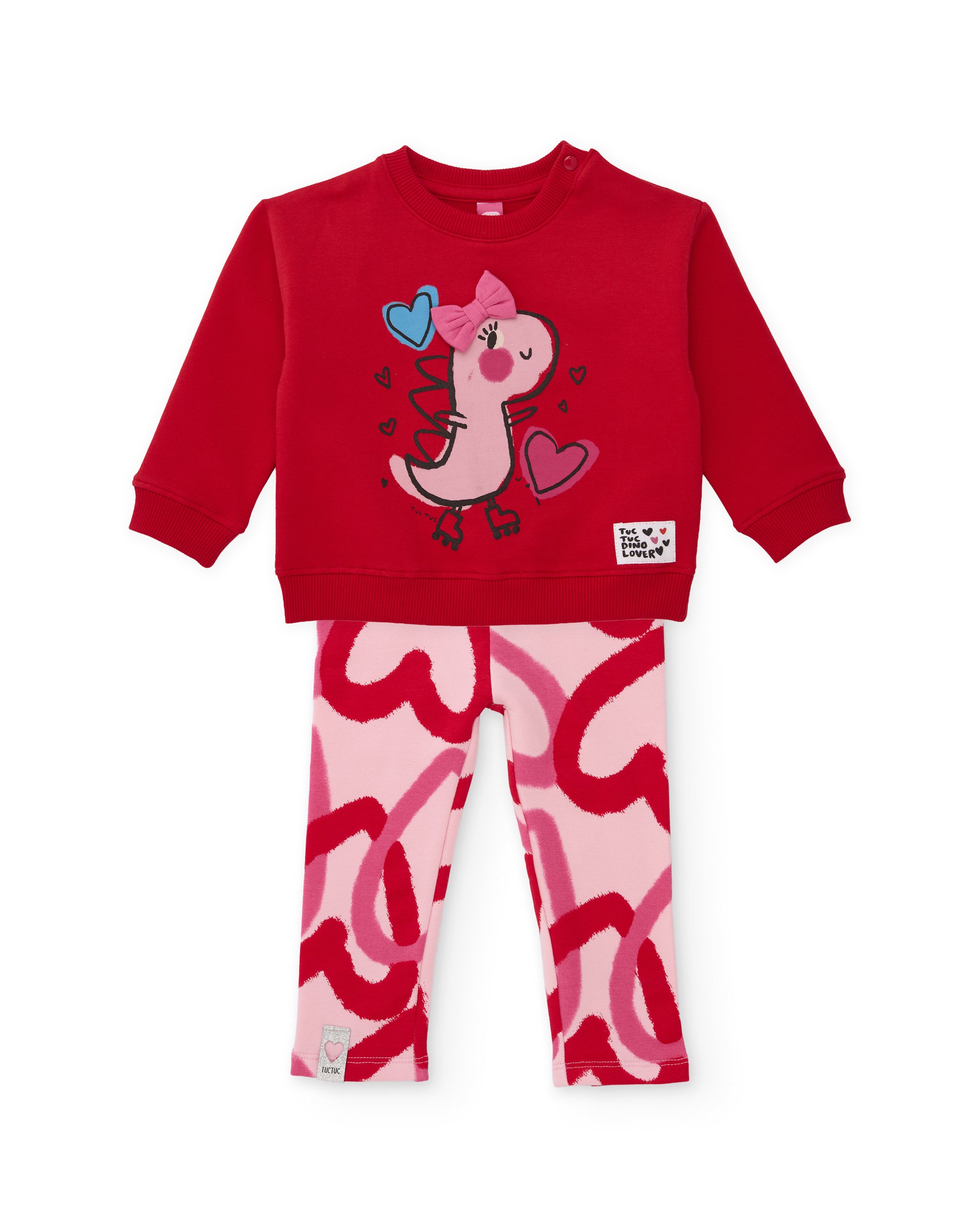 Conjunto de niña de felpa con sudadera de gráfico divertido y leggings a juego