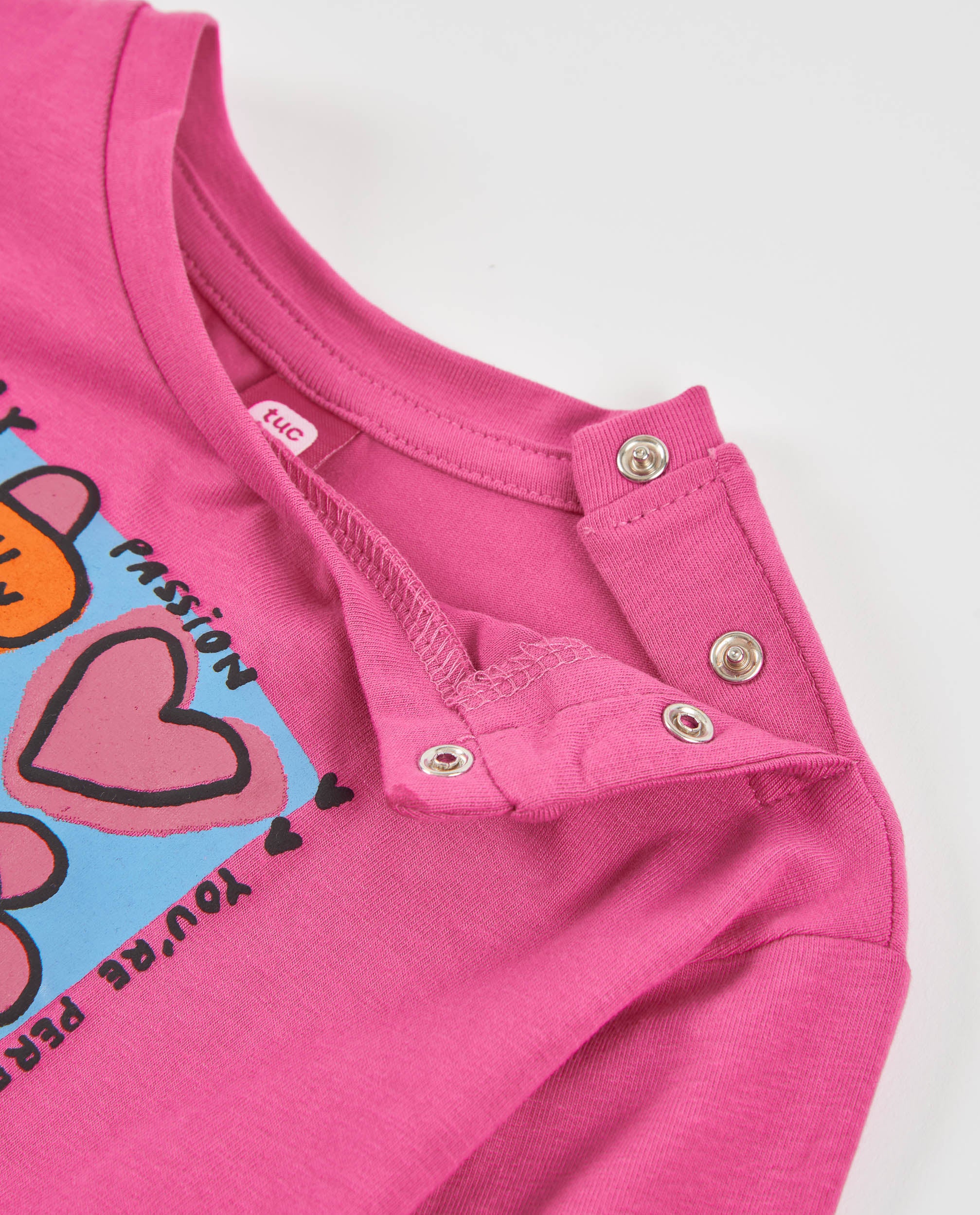 Camiseta de niña de punto con volantes y estampado ilustrado