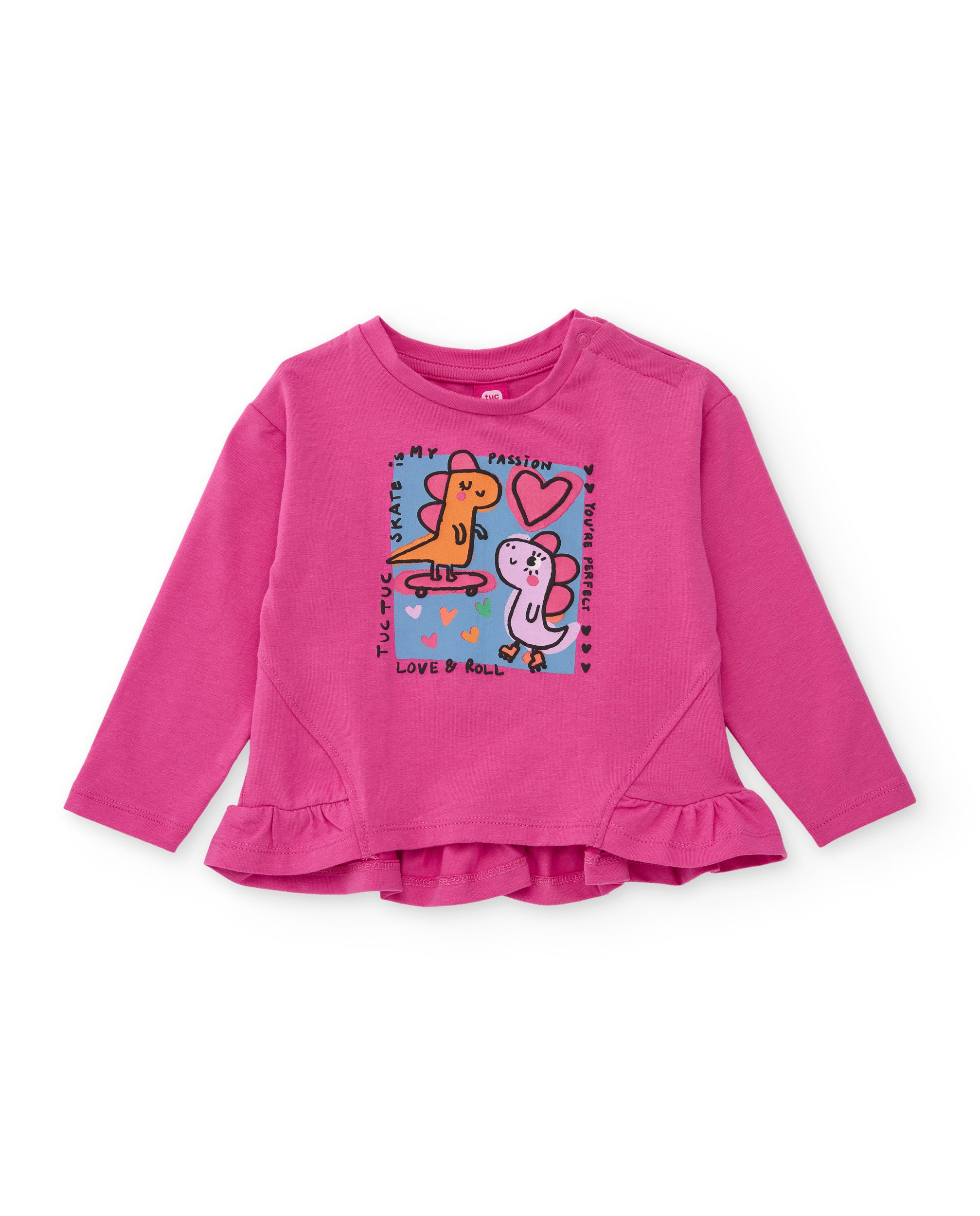 Conjunto de niña de punto con camiseta de gráfico dinosaurios y leggins a juego