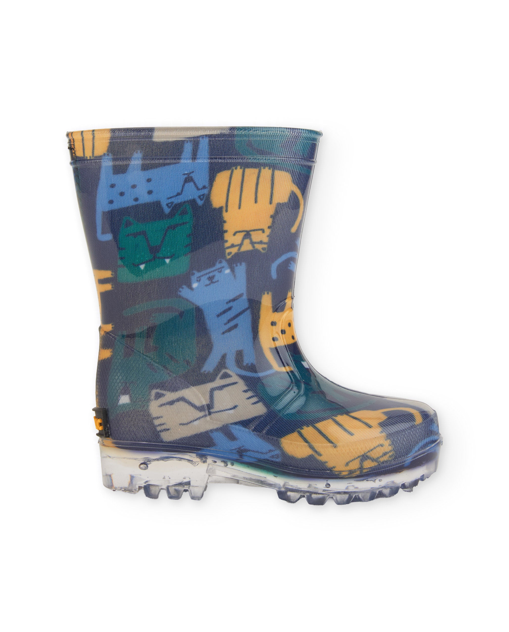 Botas de agua de niño estampado tigres con luces