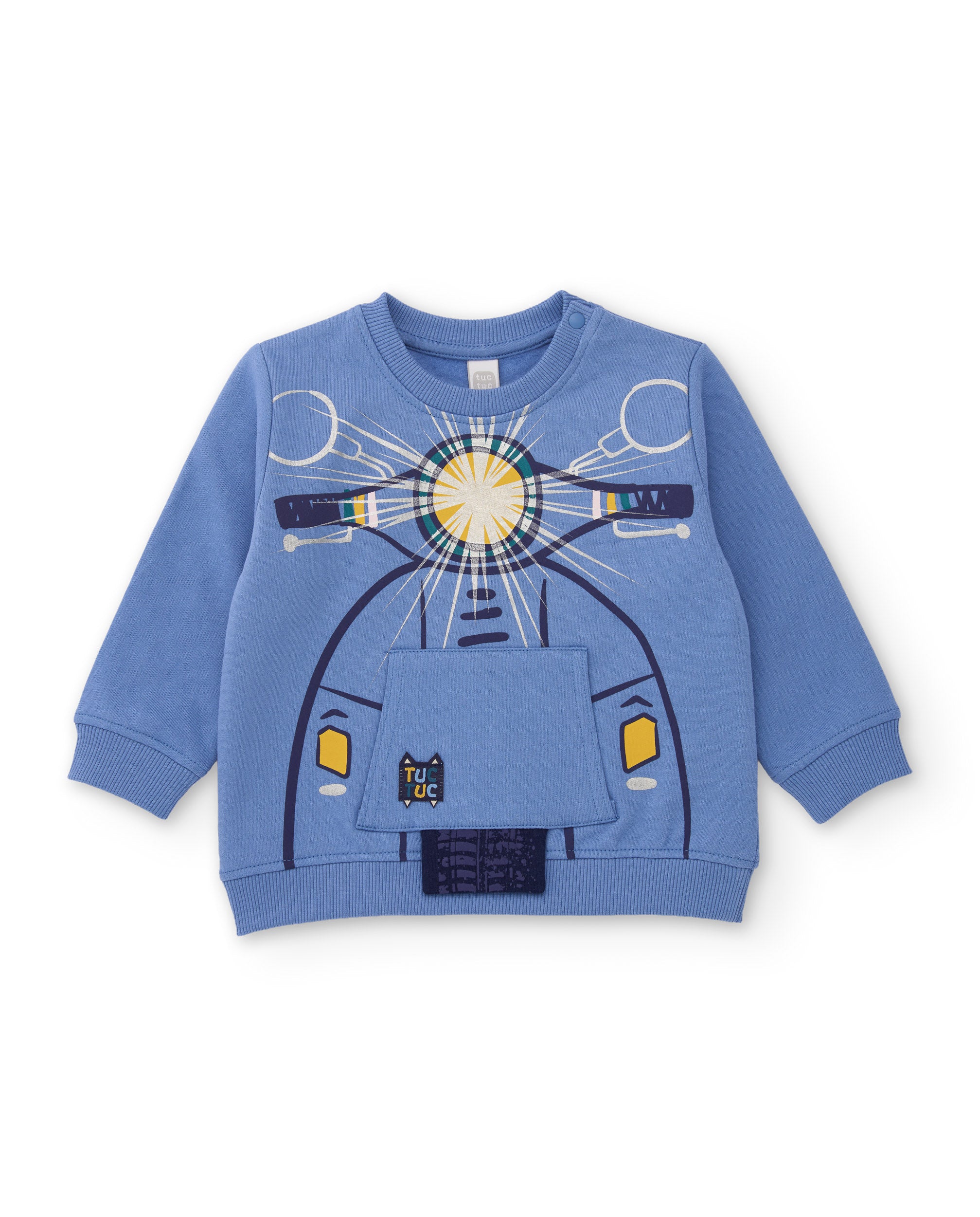 Sudadera de niño de felpa con diseño de vespa y tejido cálido