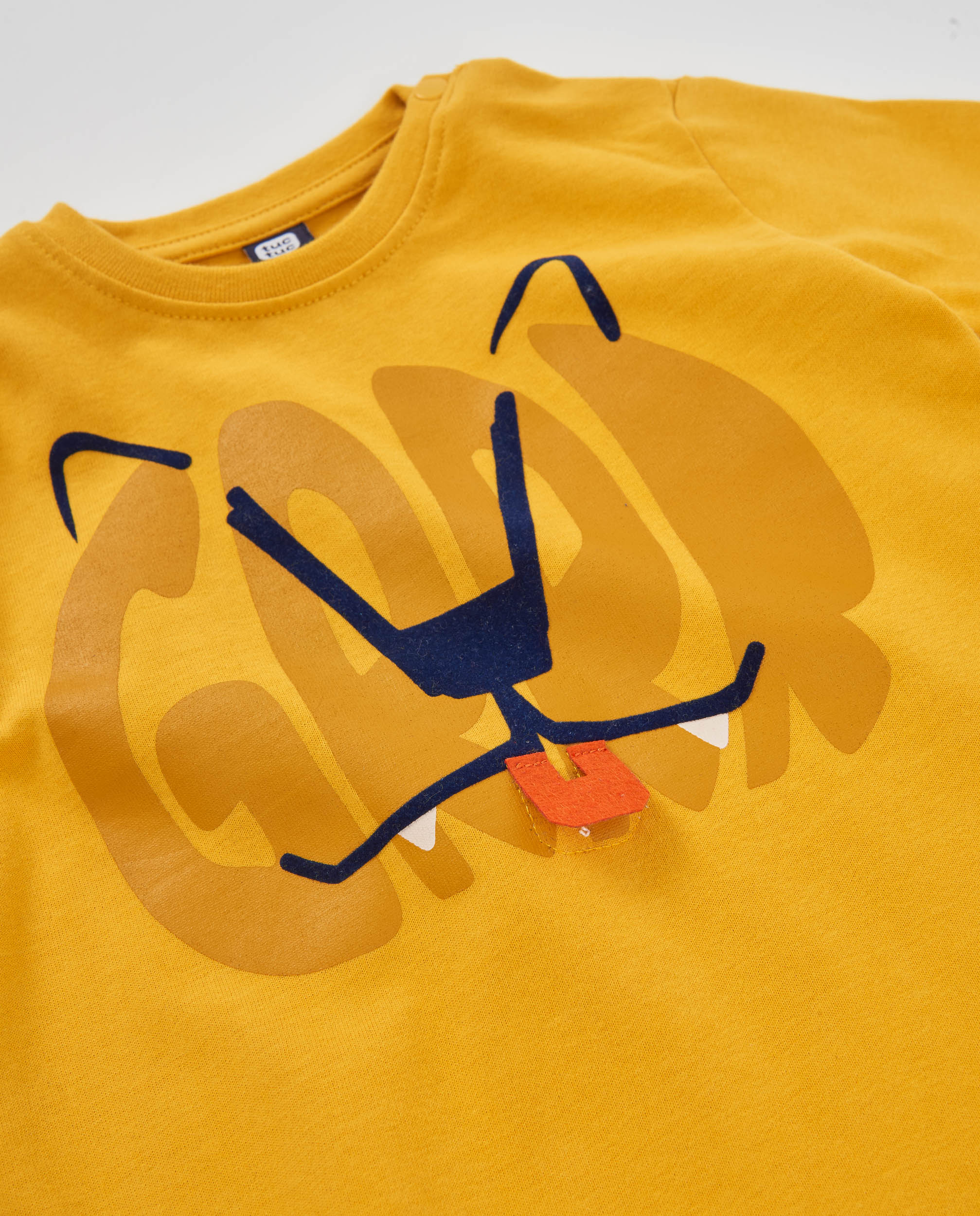 Camiseta de niño de punto con print de tigre y manga larga