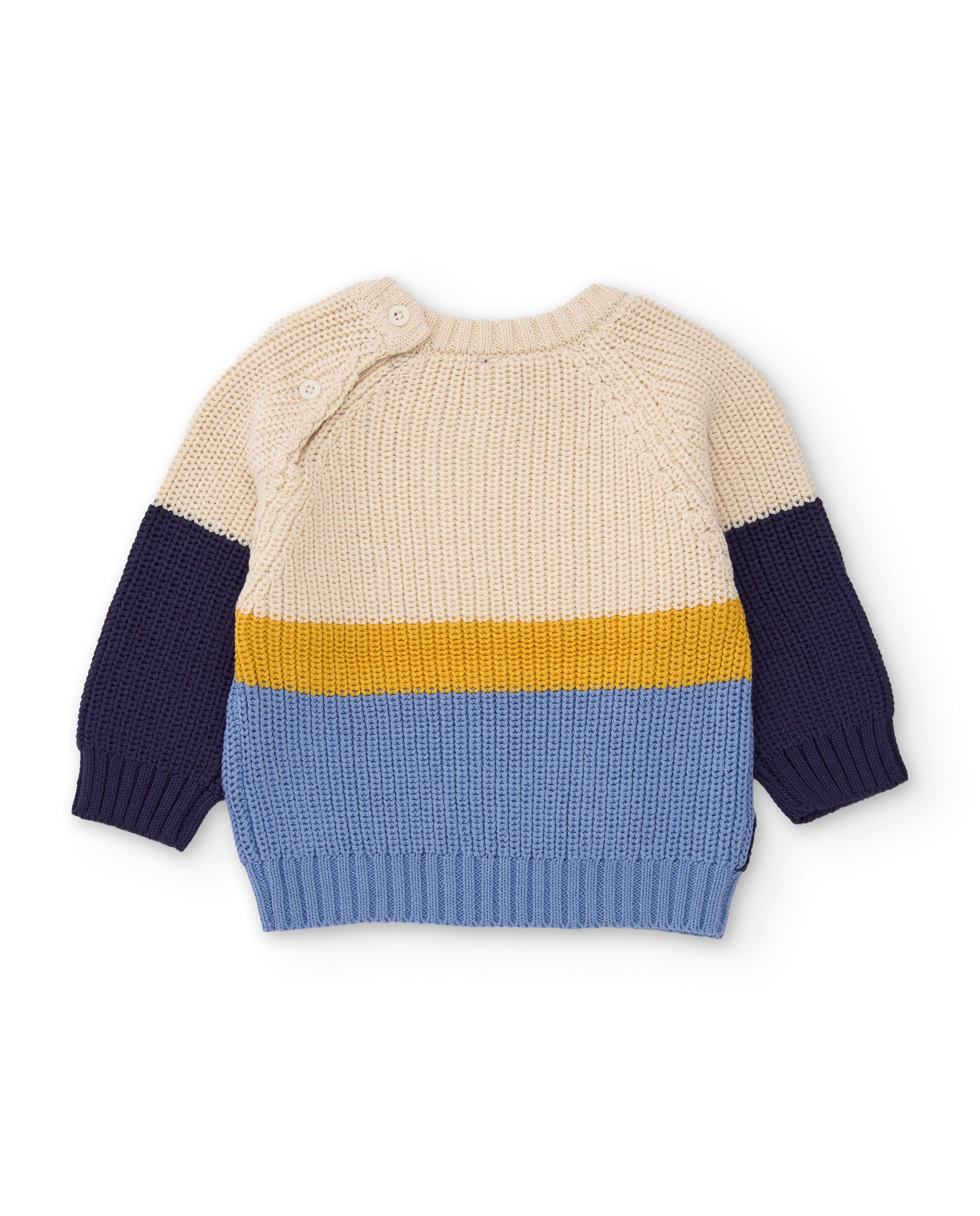 Jersey de niño de tricot con bloques de colores y tejido cálido