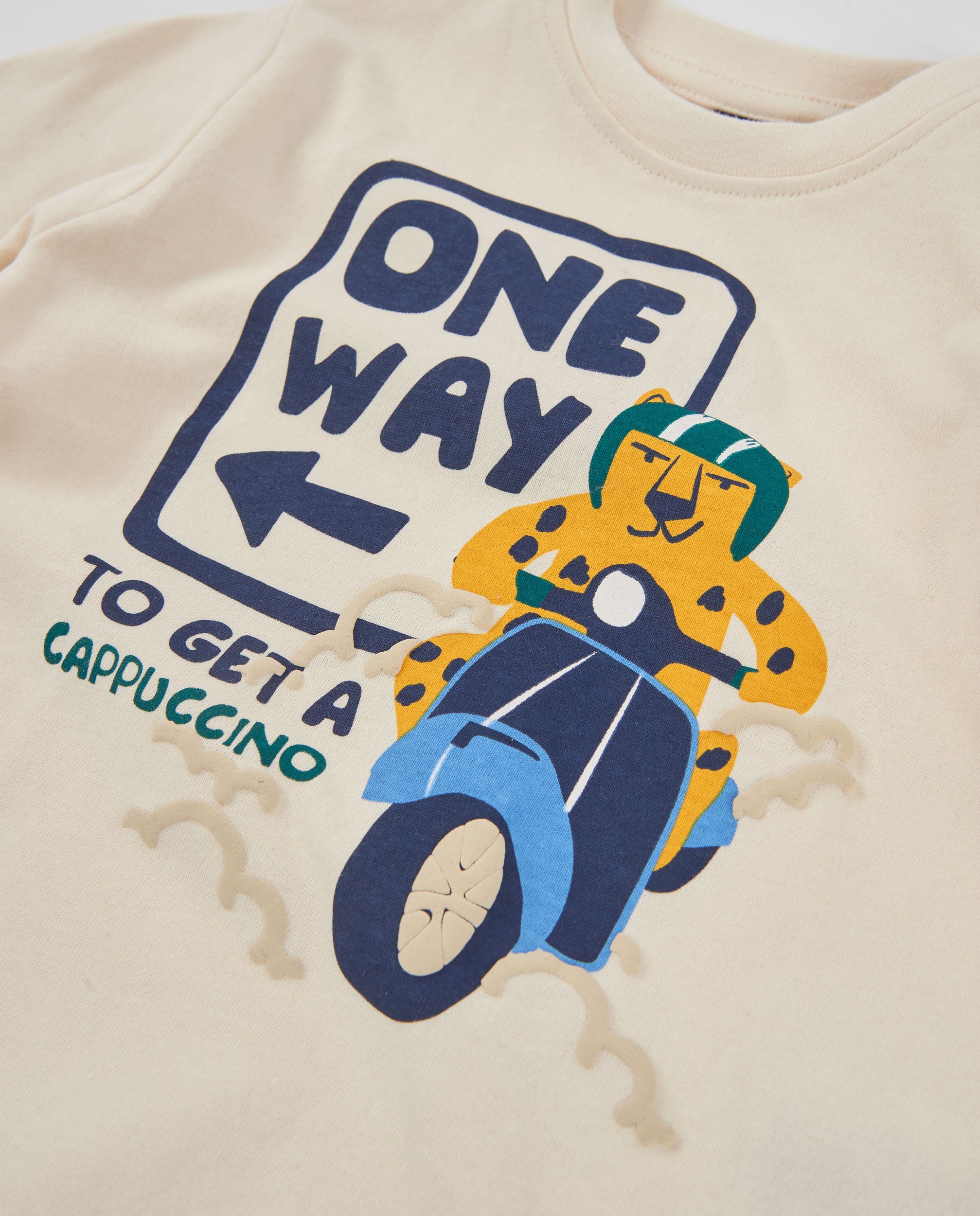 Camiseta de niño de punto con ilustración divertida y manga larga