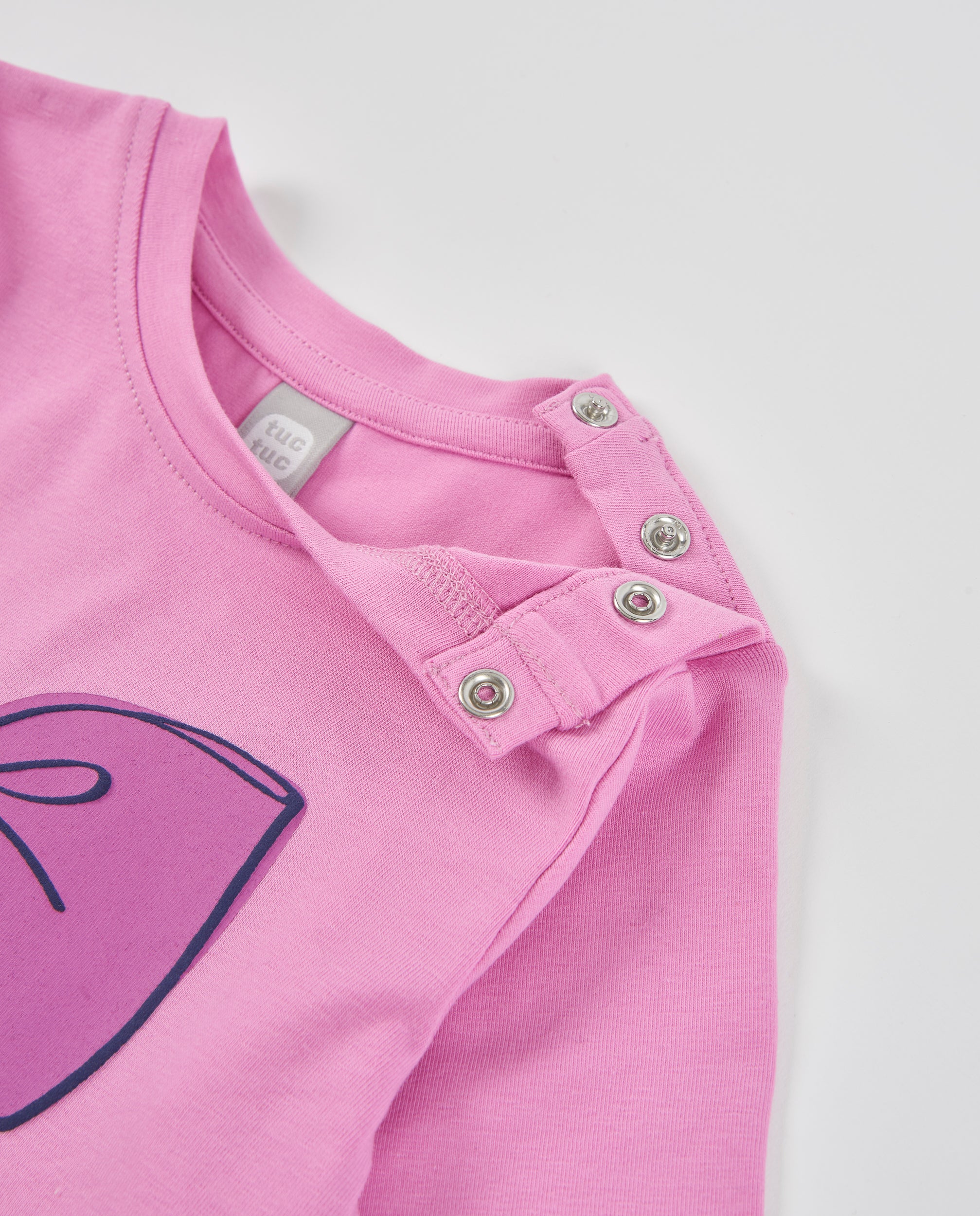 Camiseta de niña de punto con detalle de lazo y gráfico divertido