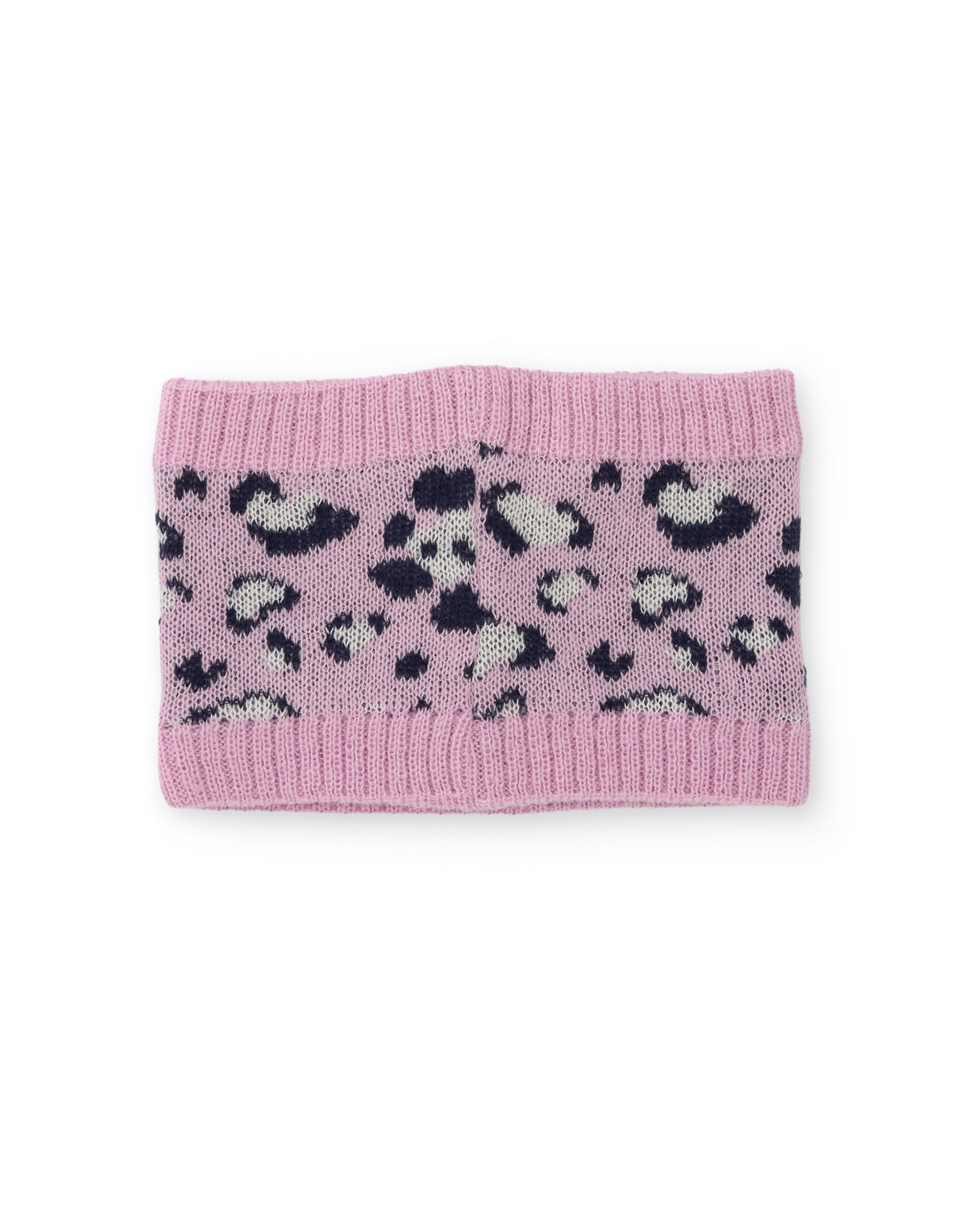 Braga de cuello de niña de tricot con estampado animal print y tacto suave