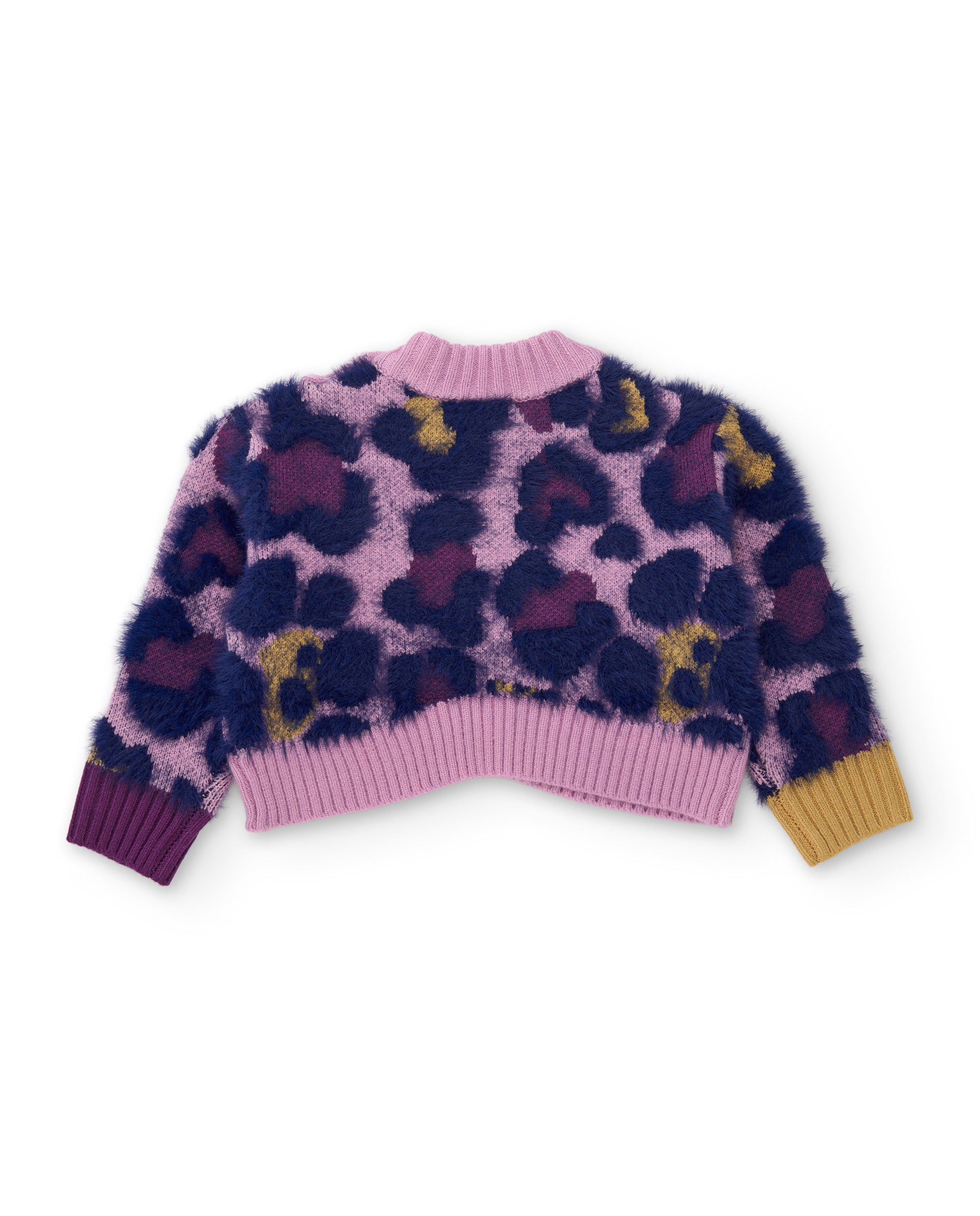 Jersey de niña de tricot con estampado animal print y tejido cálido