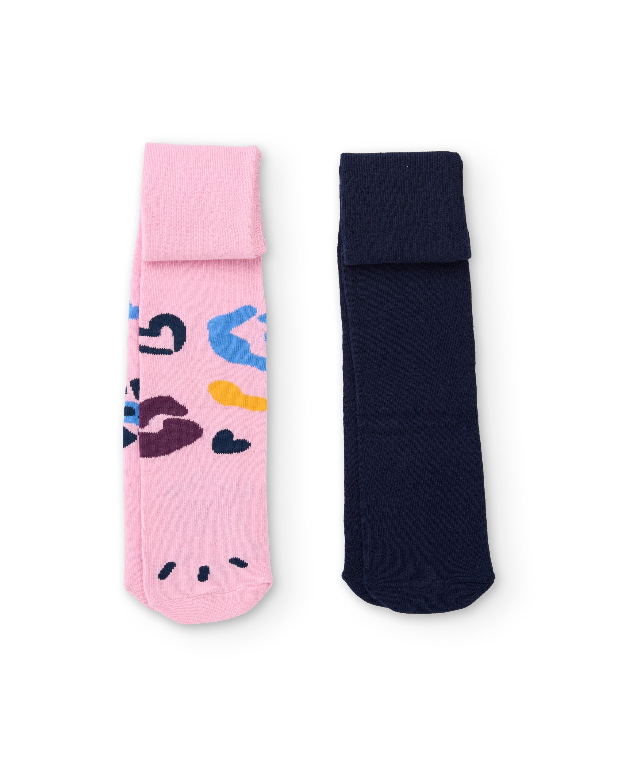 Leotardos de niña de punto con estampado multicolor y tacto suave