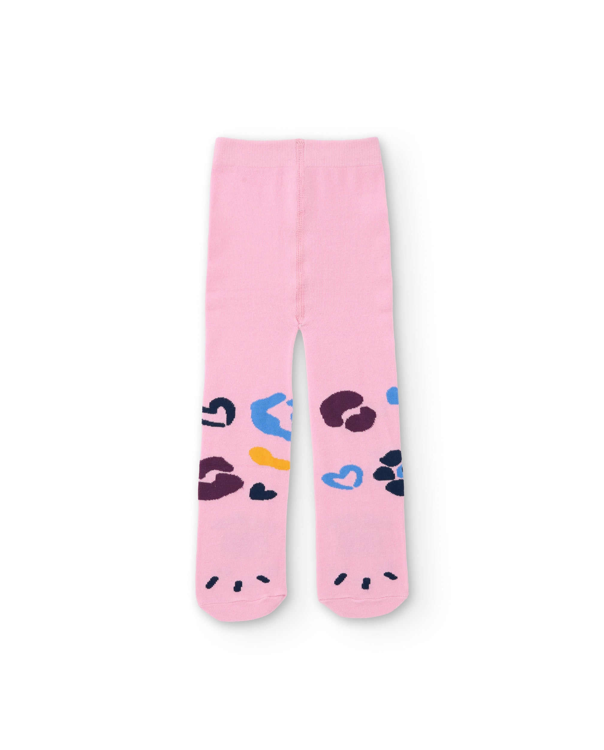 Leotardos de niña de punto con estampado multicolor y tacto suave