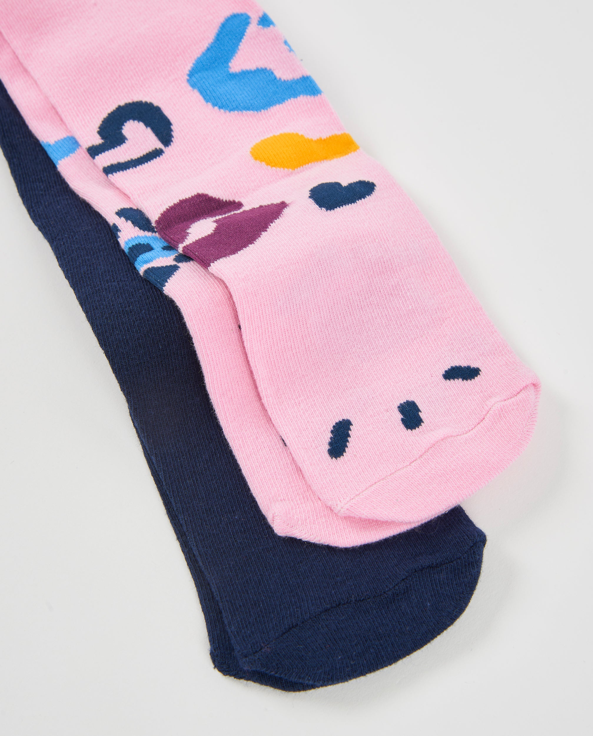 Leotardos de niña de punto con estampado multicolor y tacto suave