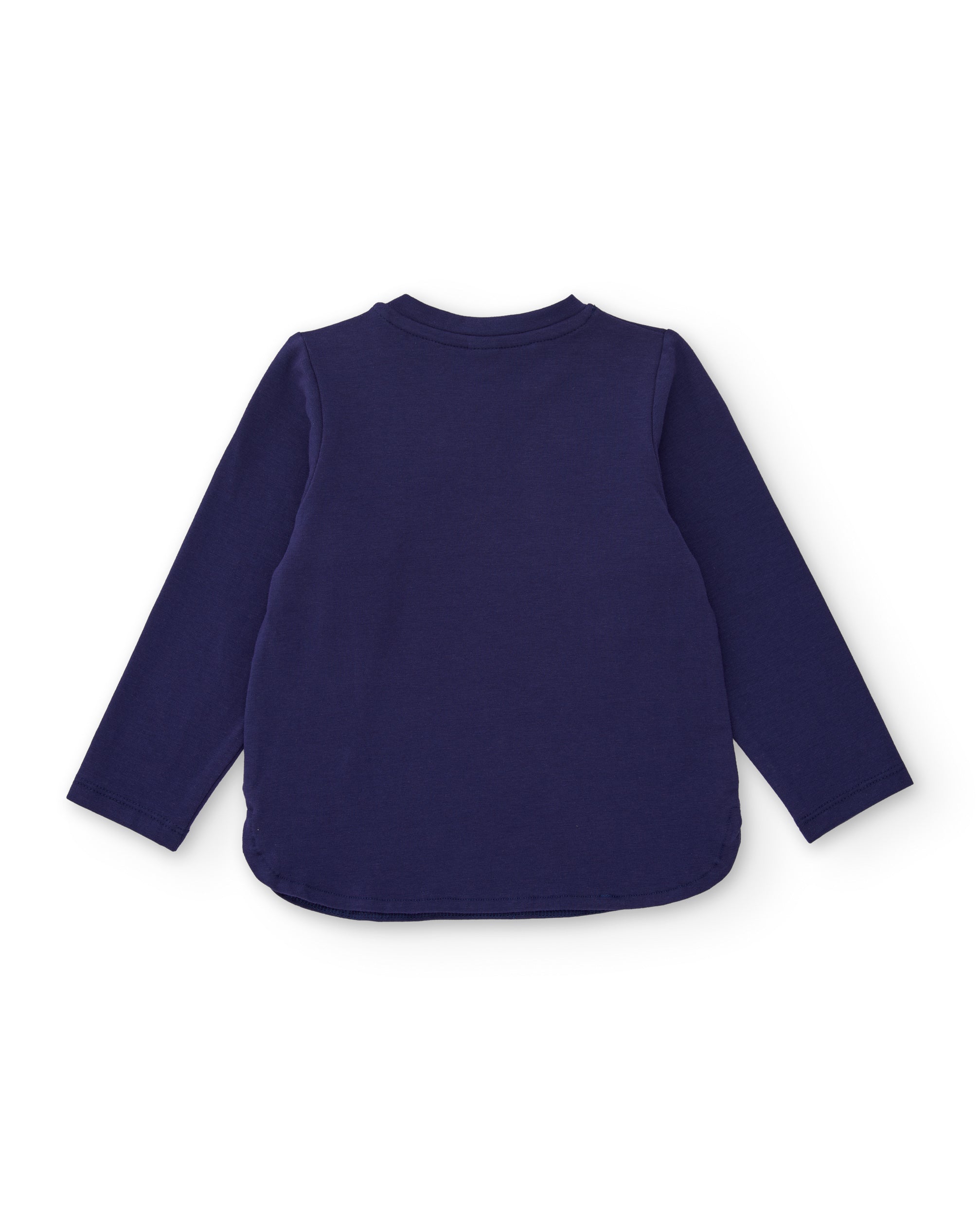 Camiseta de niña de punto con apliques animados y manga larga