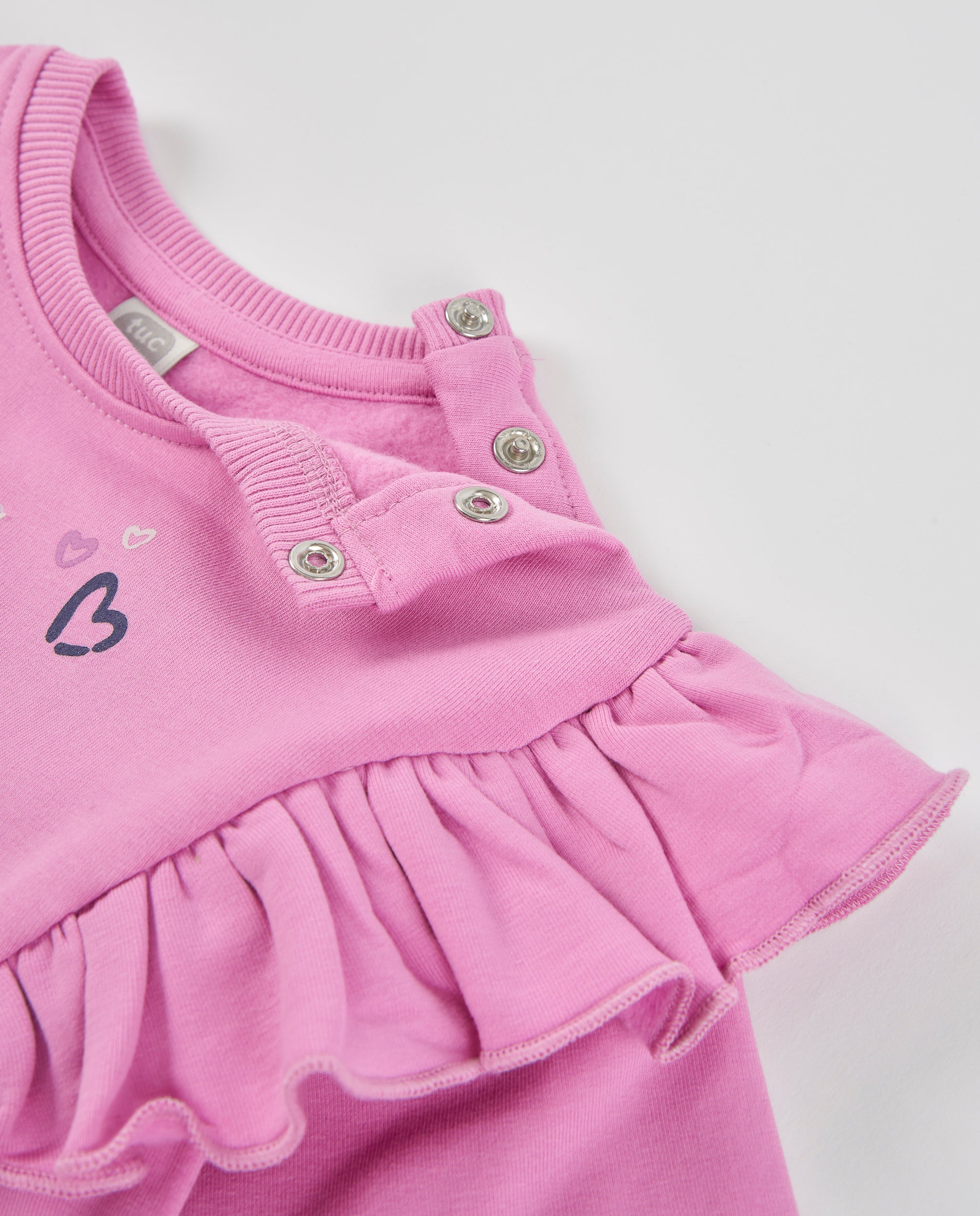 Vestido de niña de felpa con volantes y dibujo divertido