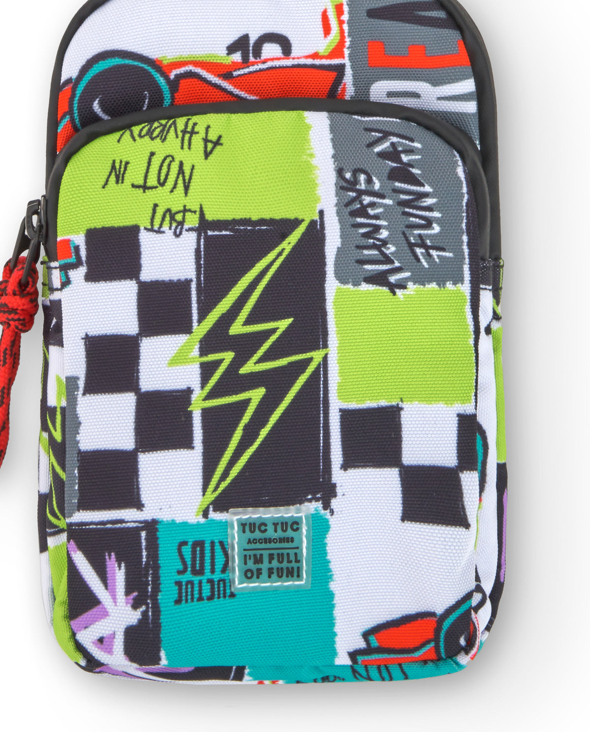 Bolso móvil negro niño Race Car