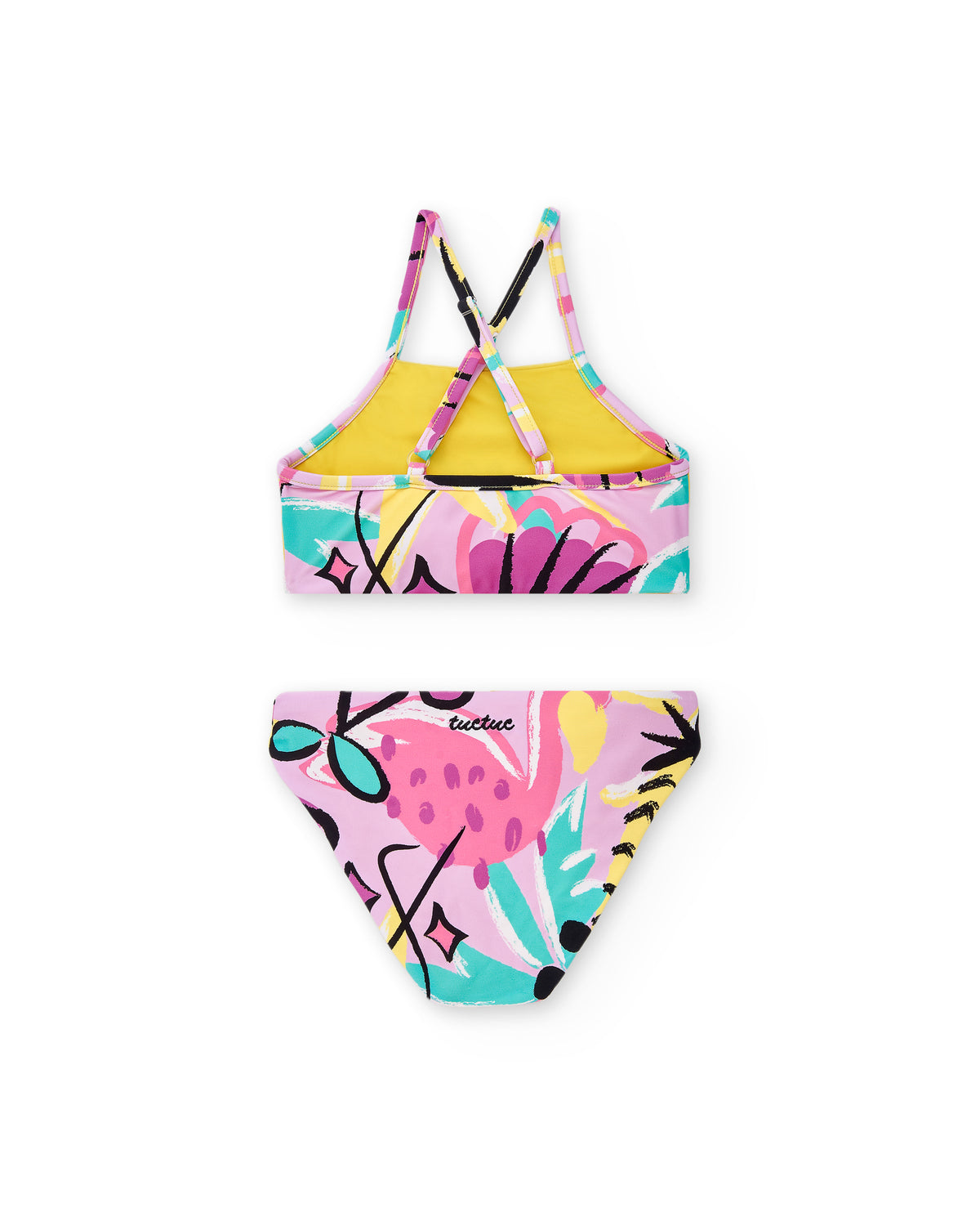 Bikini reversible amarillo niña Flamingo Mood
