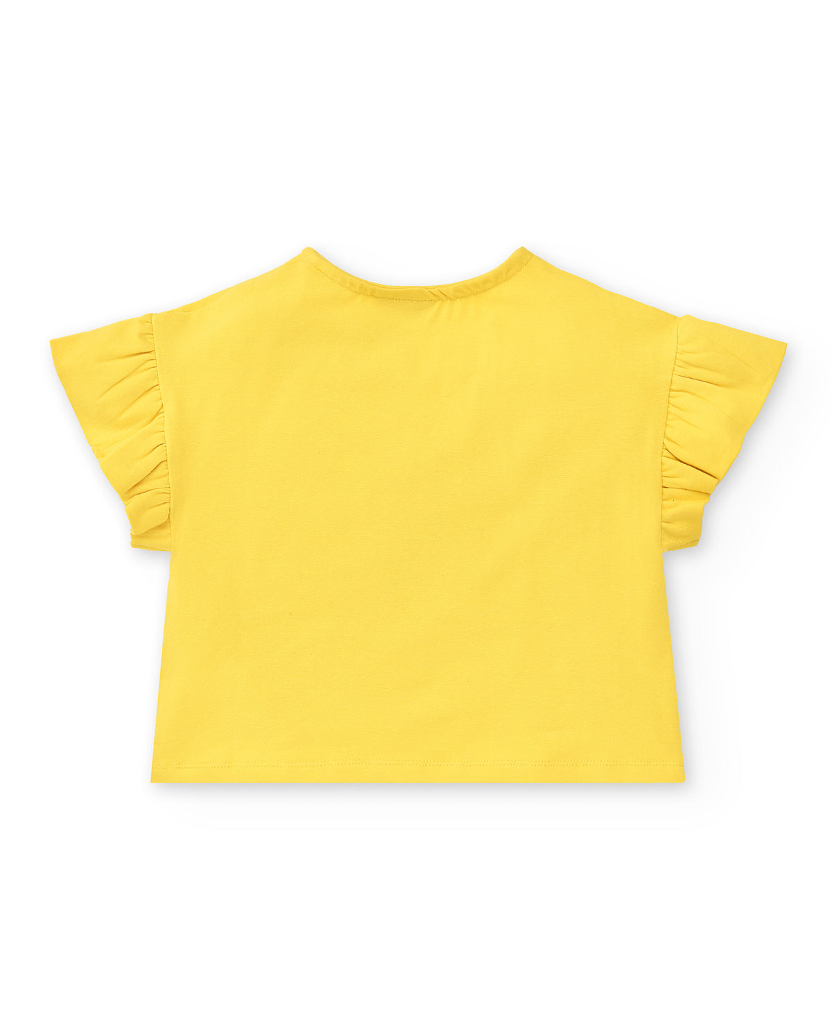 Camiseta punto amarillo lentejuelas niña Flamingo Mood