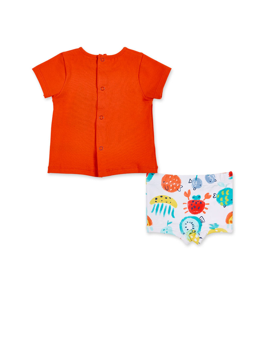 Conjunto baño rojo niño Frutti