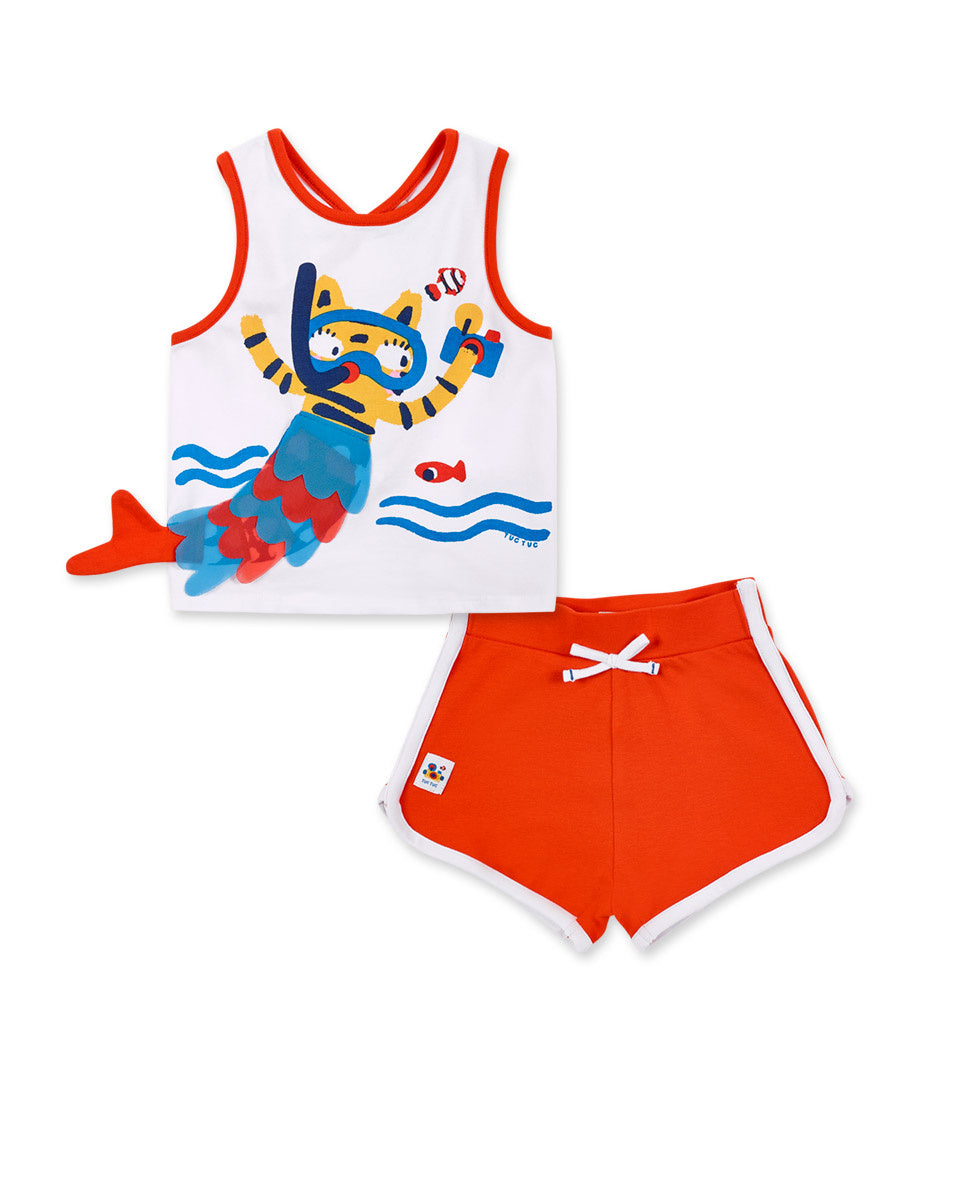 Conjunto punto blanco rojo niña Salty Air