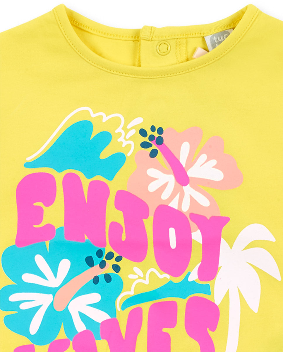 Conjunto punto blanco amarillo niña Laguna Beach