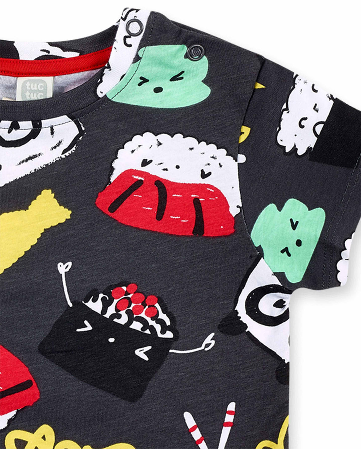 Conjunto punto blanco gris rojo niño Hey Sushi