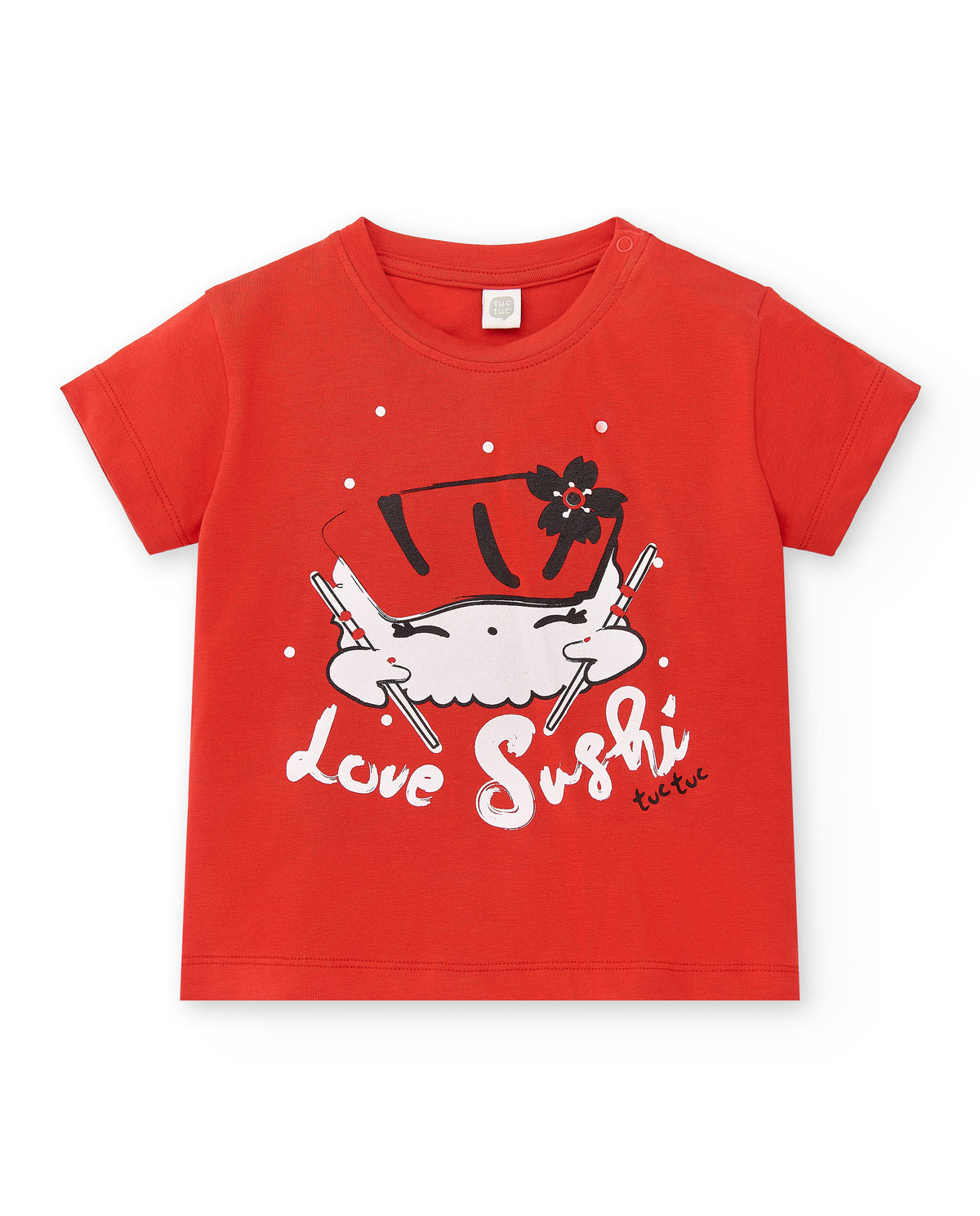 Camiseta punto rojo 'Love sushi' niña Hey Sushi