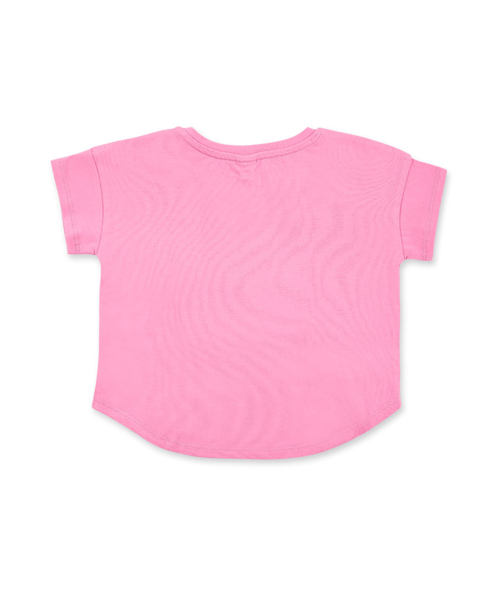 Camiseta punto rosa niña Hey Sushi