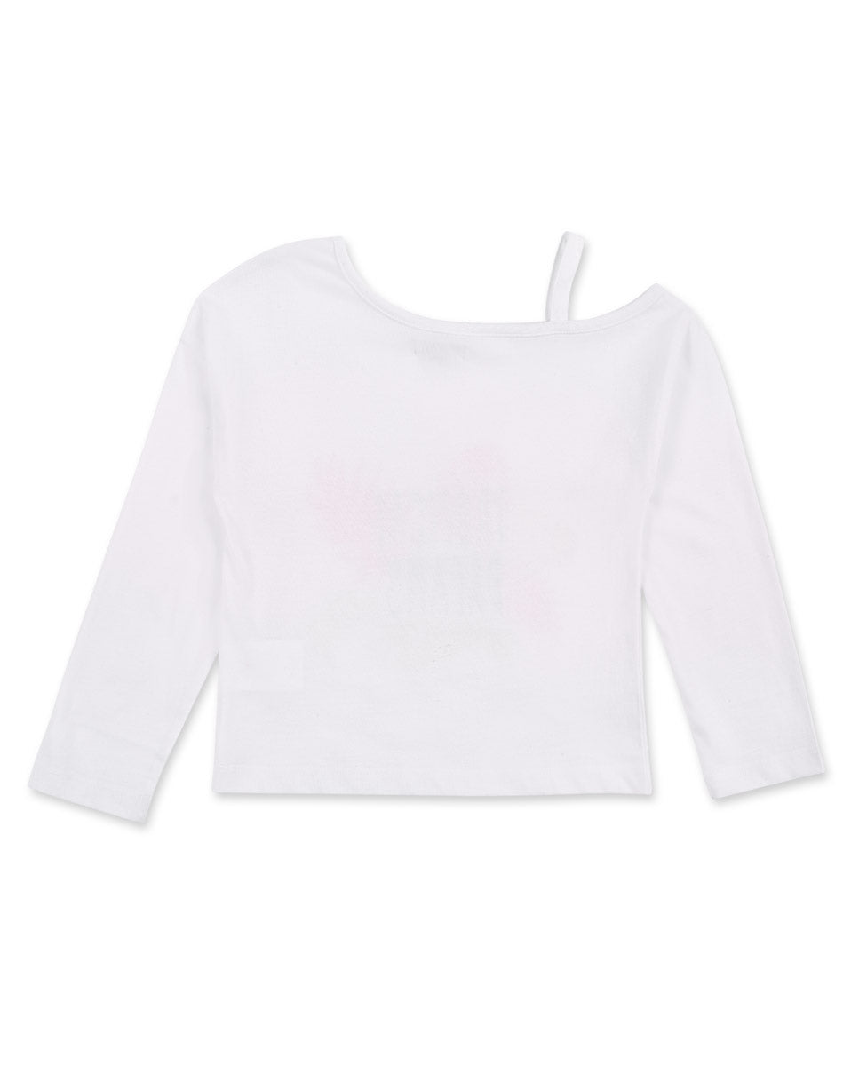 Camiseta larga punto blanco niña Neon Jungle