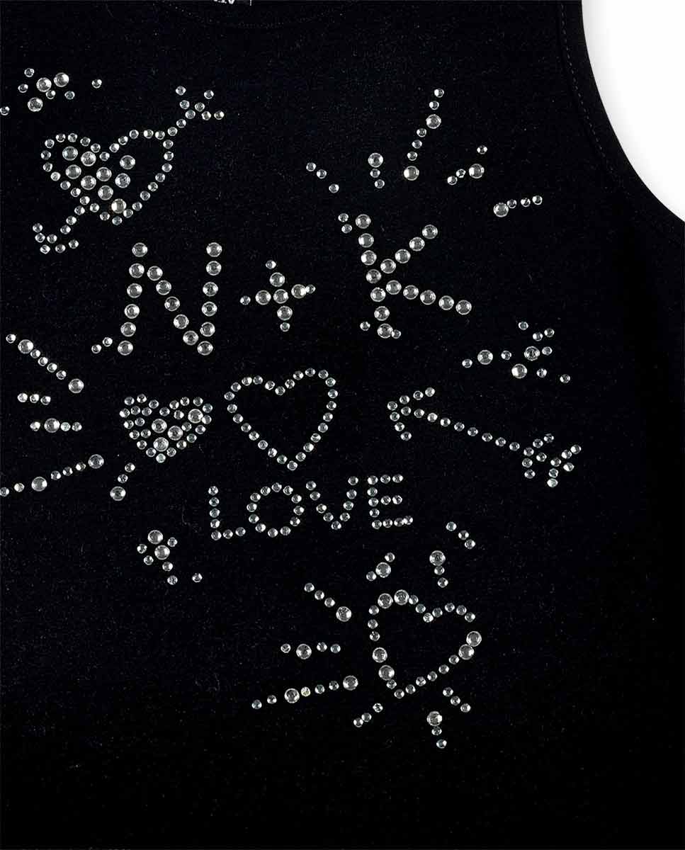 Camiseta tirantes punto negro niña Ultimate City Chic