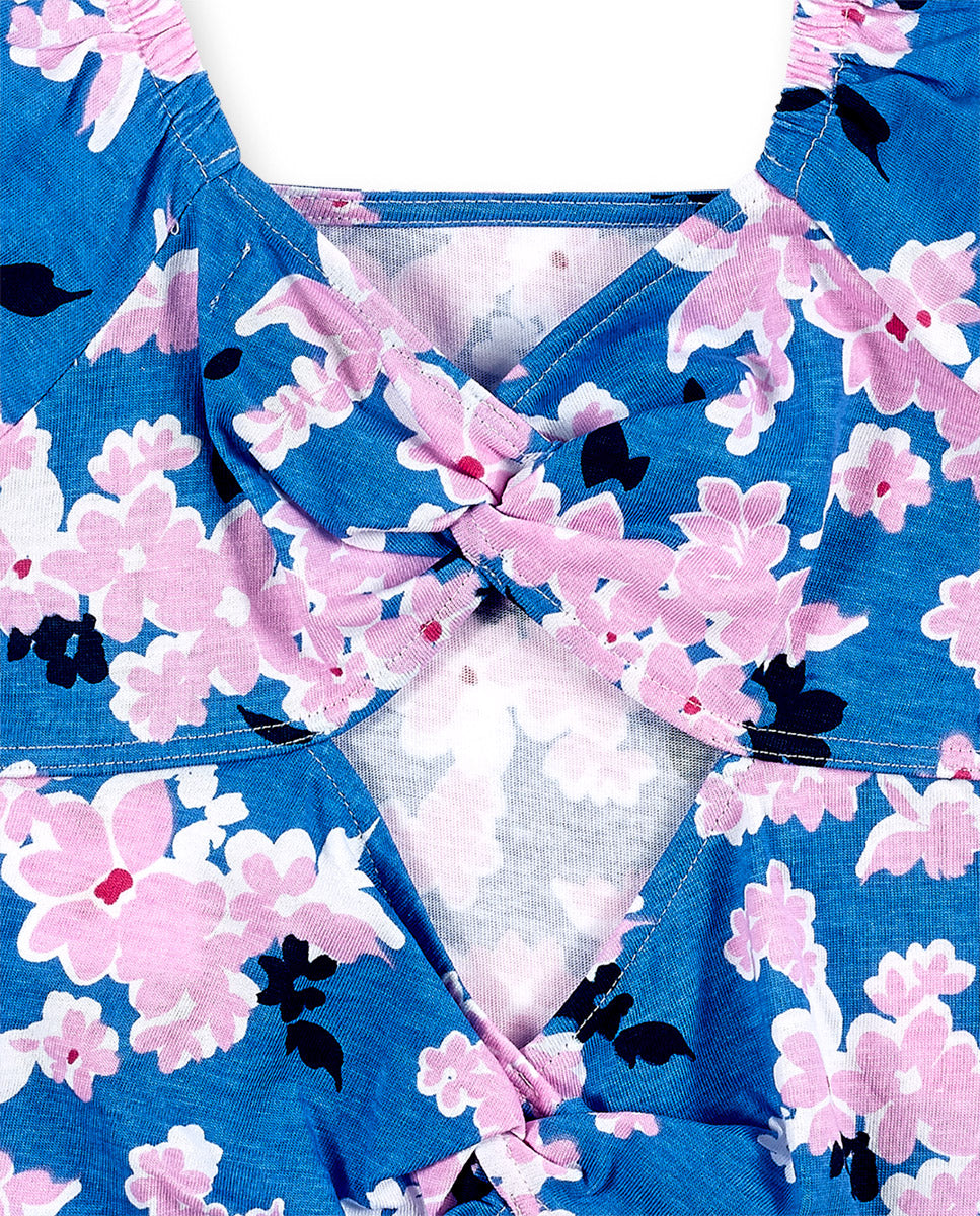 Camiseta punto azul floral niña Carnet de Voyage