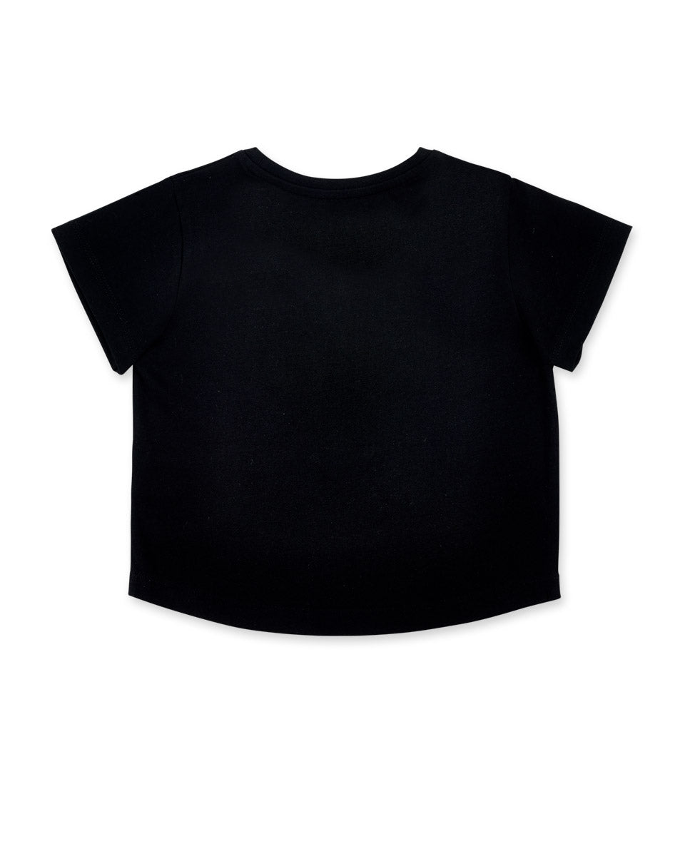 Camiseta punto negro niña Summer Vibes