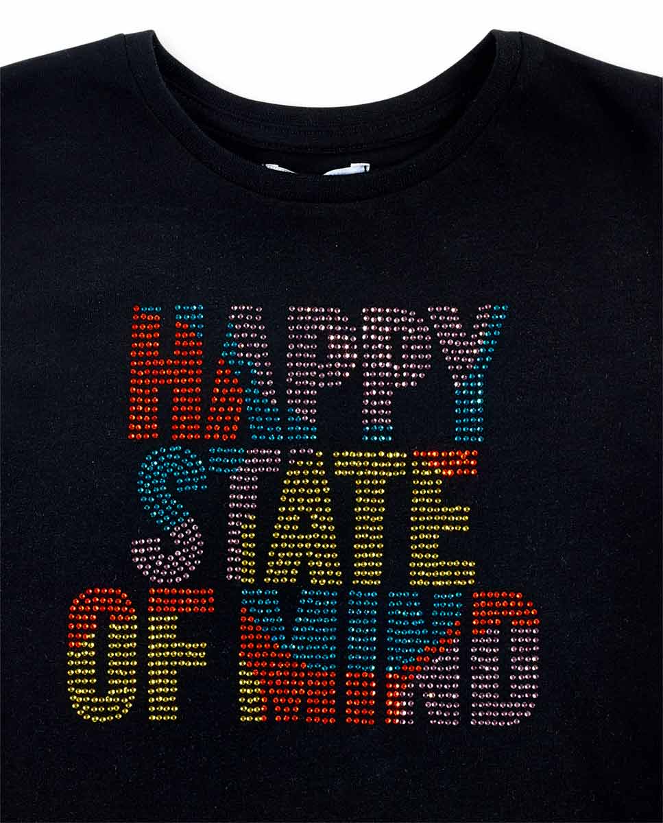Camiseta punto negro niña Summer Vibes