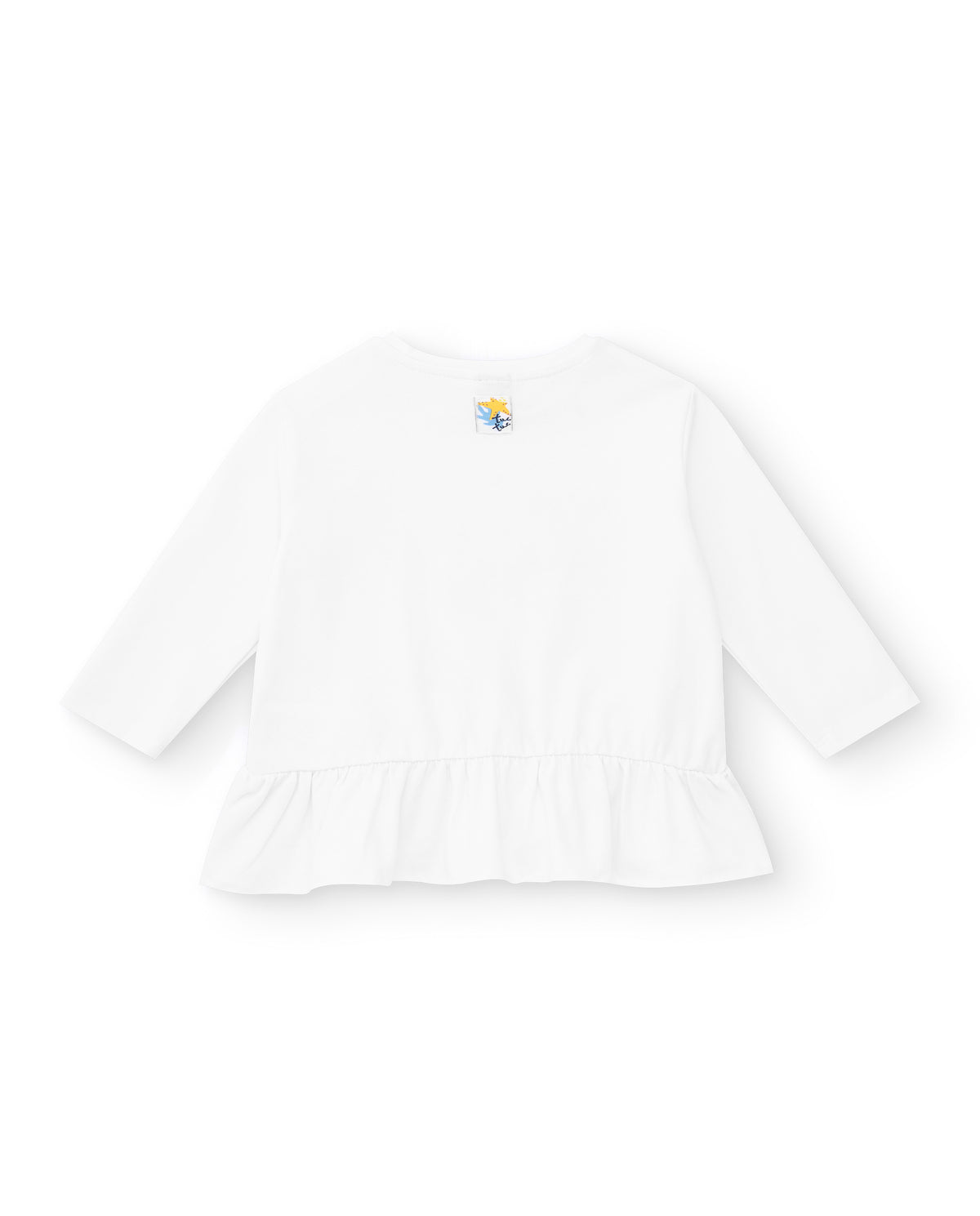 Camiseta punto manga larga para niña en blanco colección Ocean