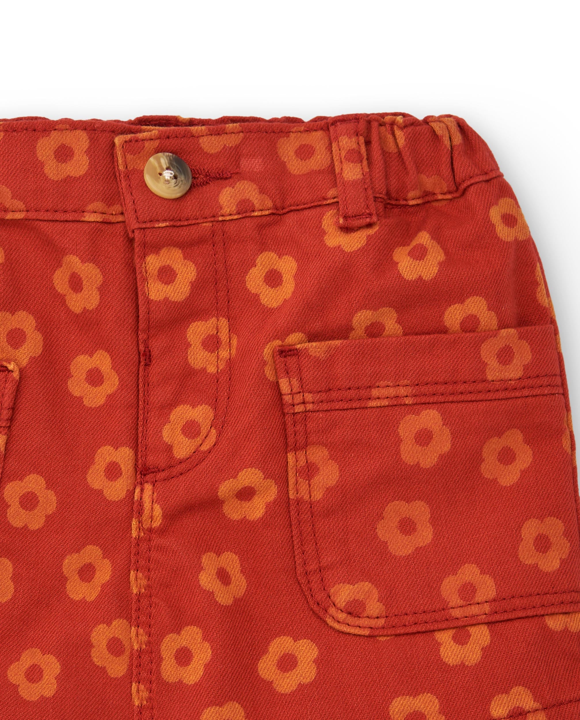 Short de niña en rojo con estampado floral colección Music Up