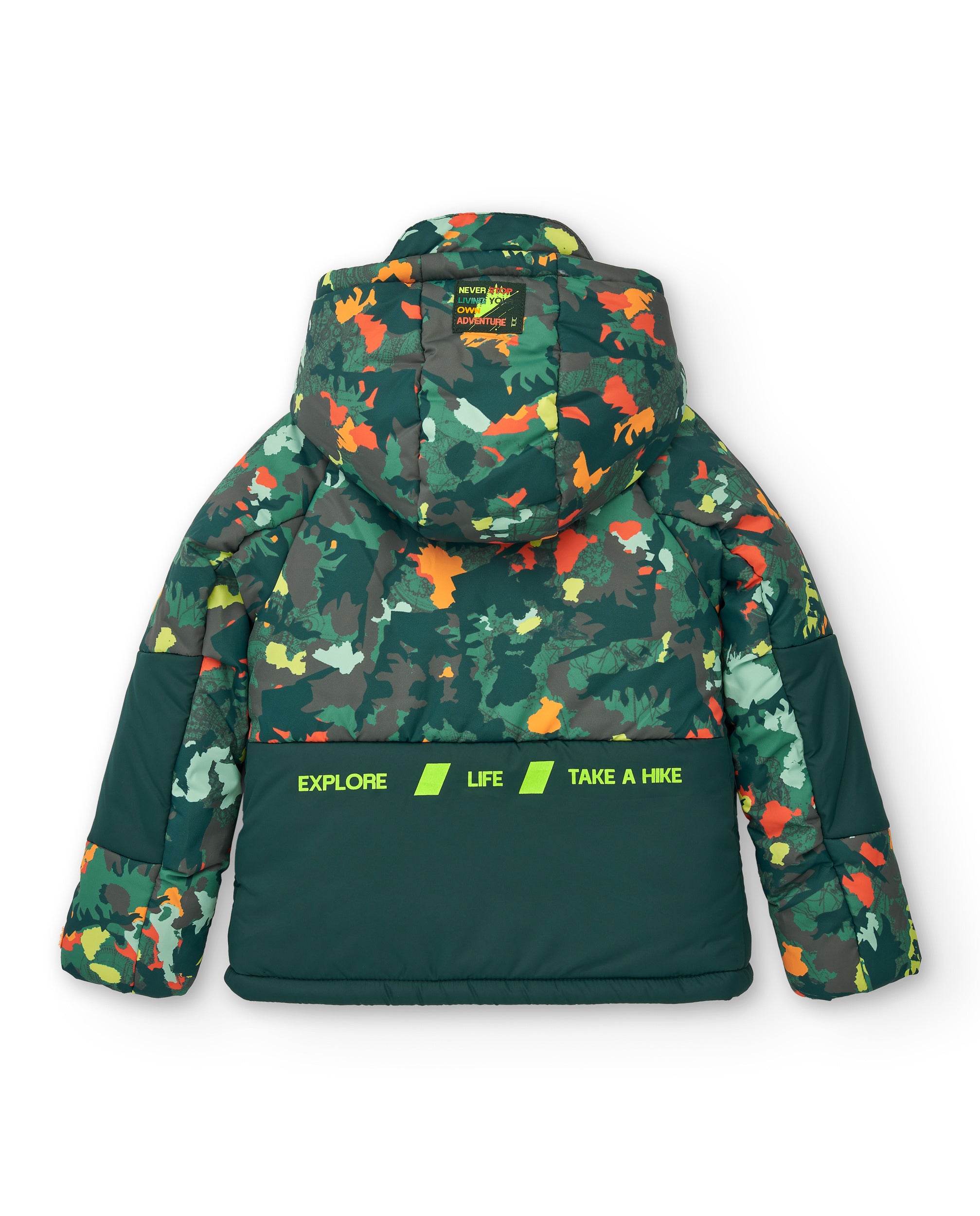 Abrigo impermeable para niño con estampado de camuflaje en