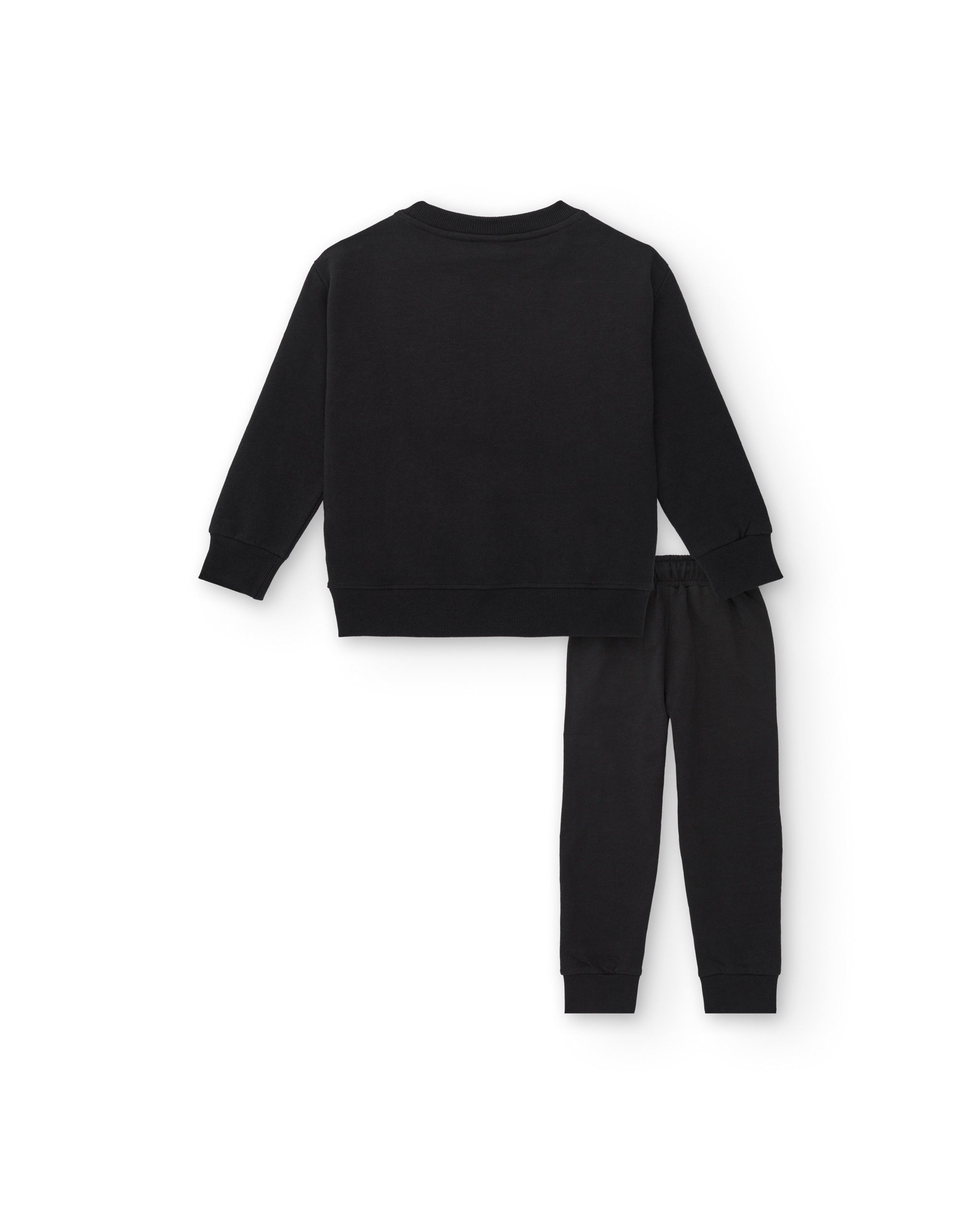 Conjunto de sudadera y pantalón para niño en negro con