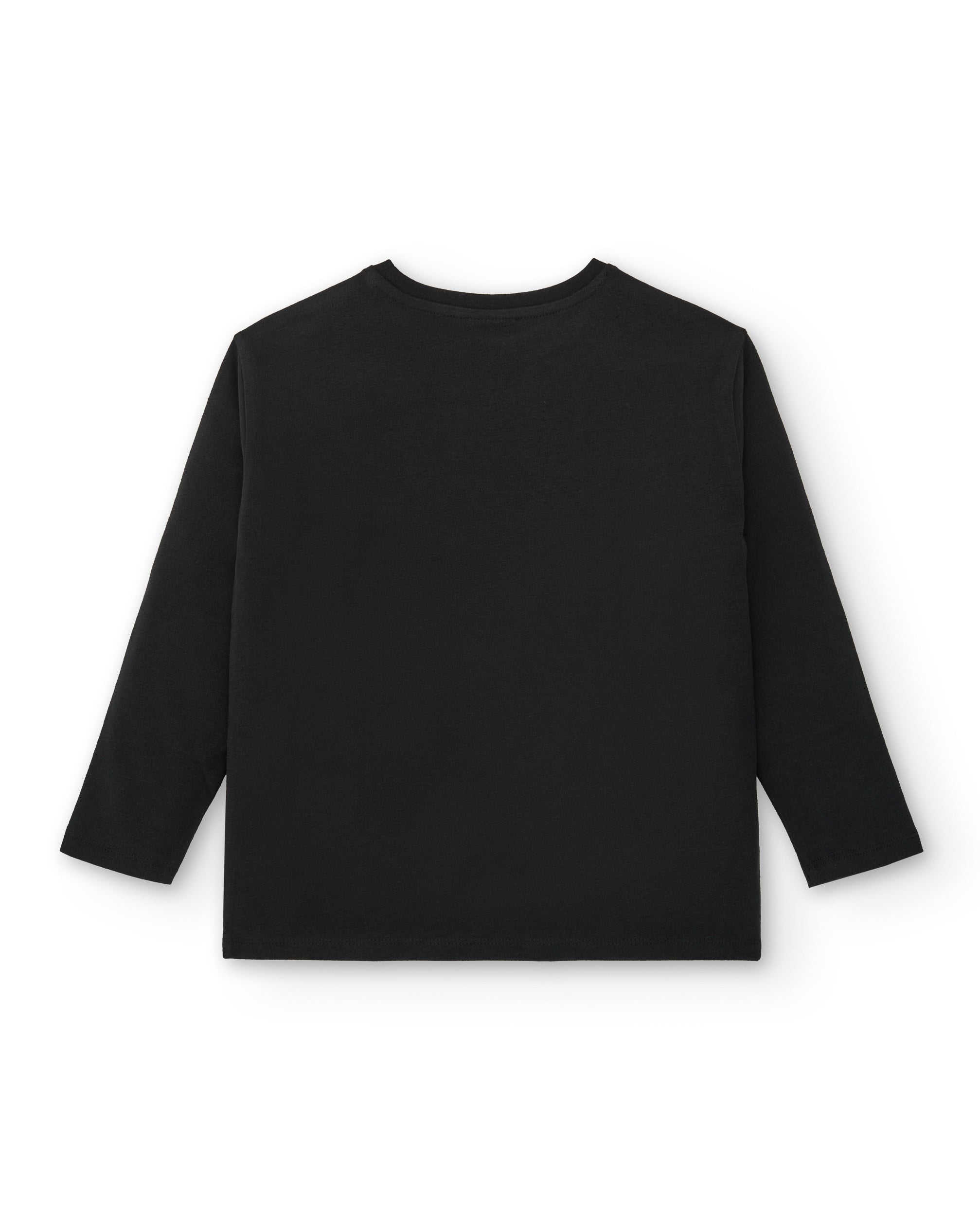 Camiseta de manga larga para niño en negro con estampado