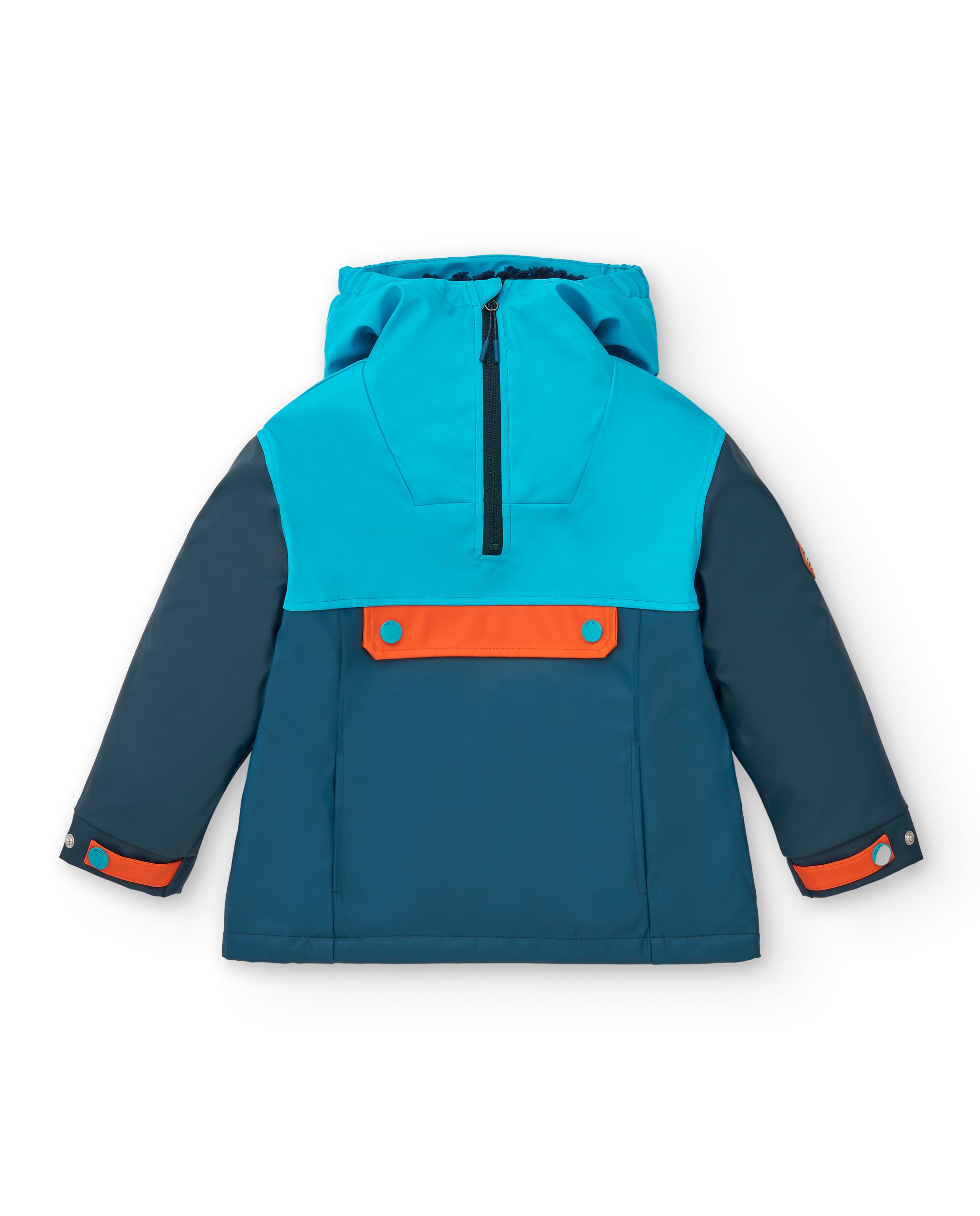 Chaqueta para niño en azul con detalles en naranja colección