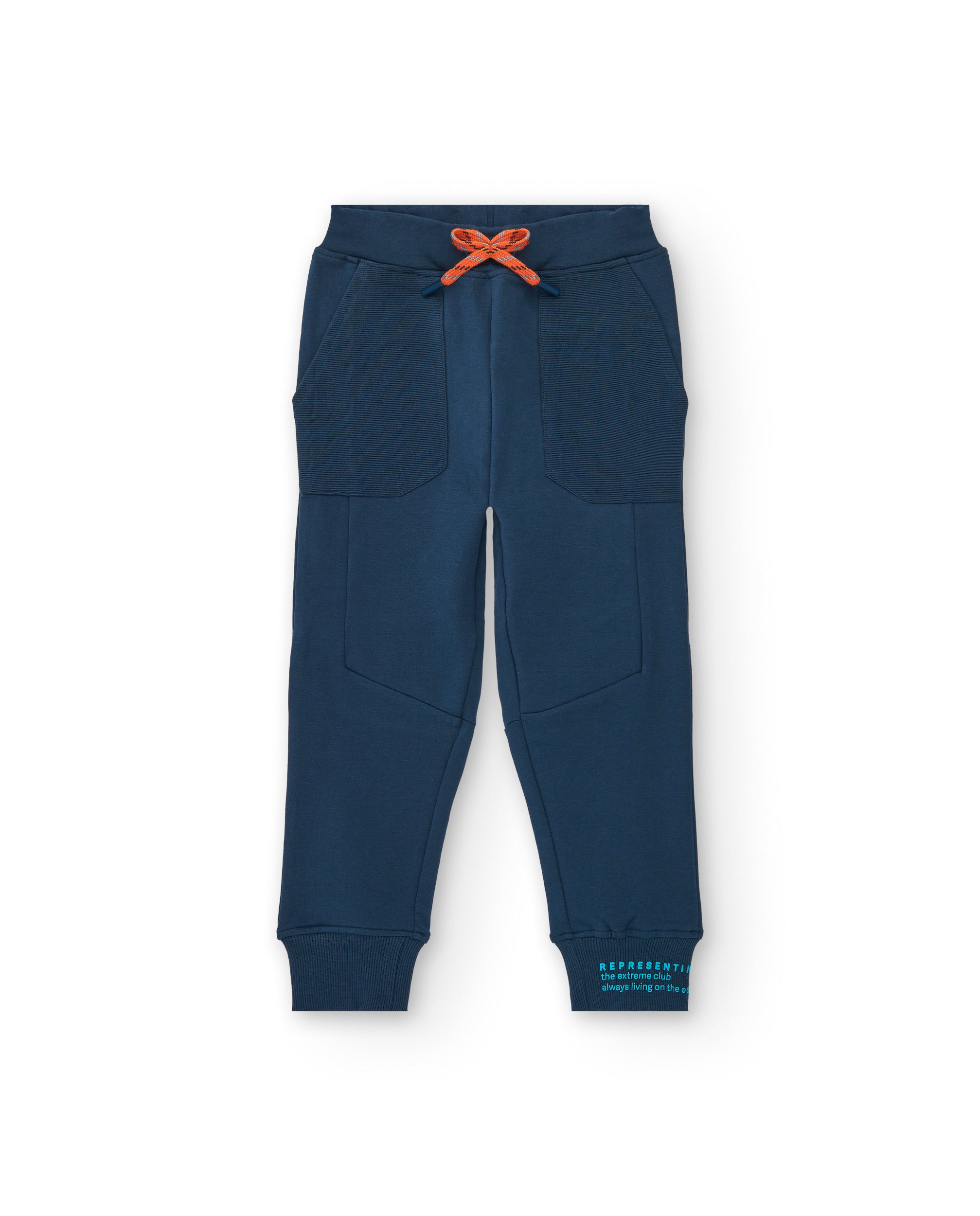 Pantalón jogger niño en azul marino con cordón ajustable